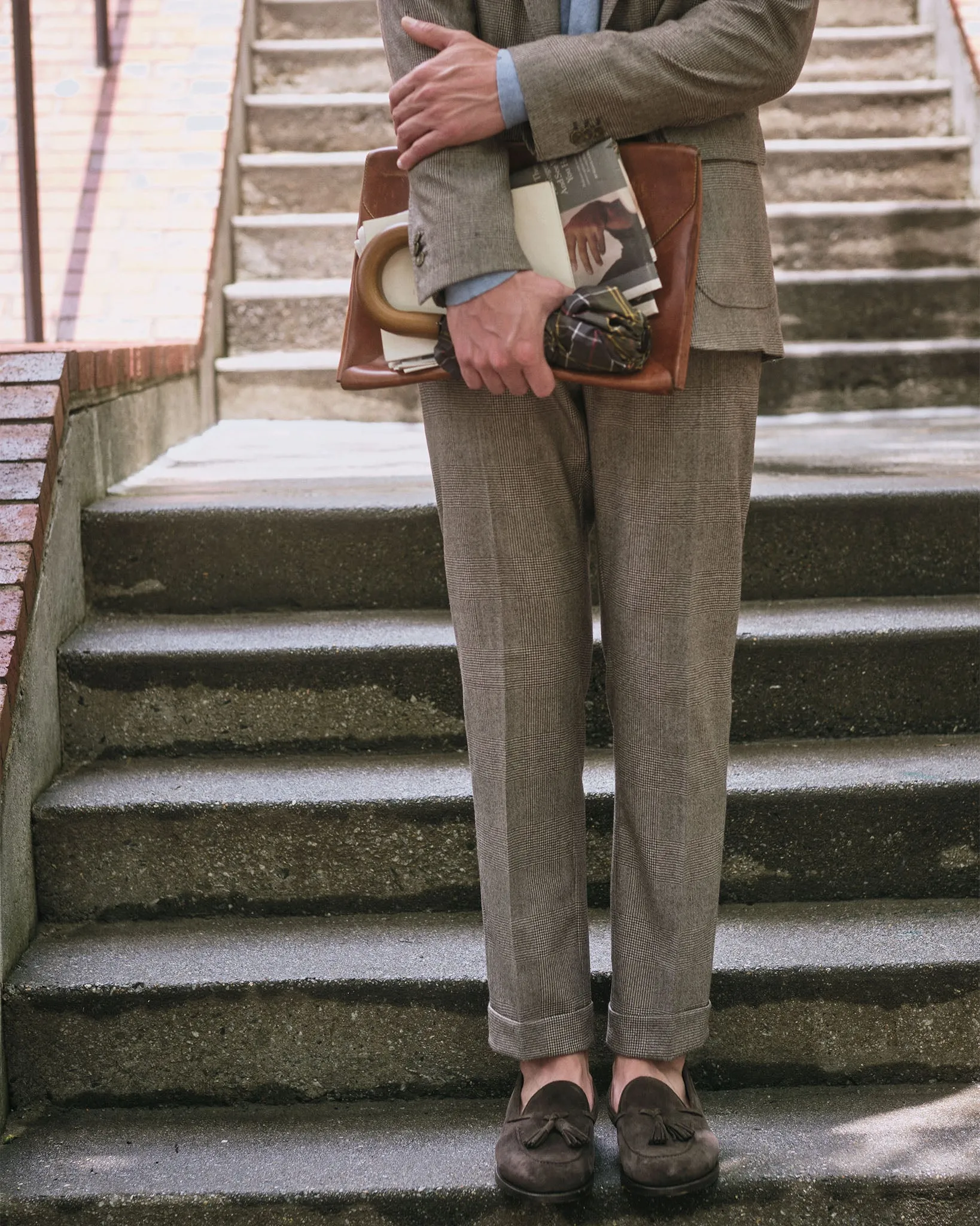 Italian Tassel Loafer in Dark Chocolate Suede sold by Mashburn product image thumbnail 3