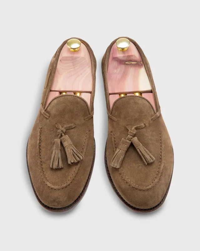 Italian Tassel Loafer in Cigar Suede sold by Mashburn