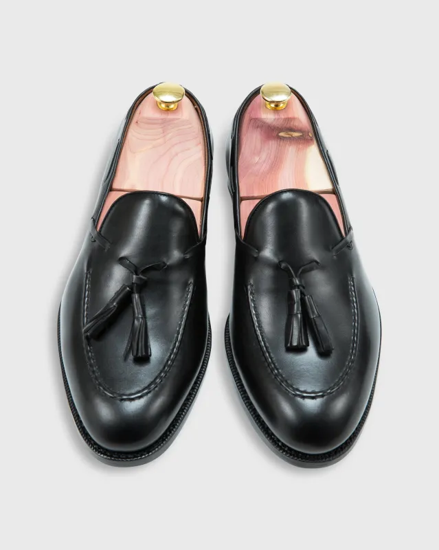 Italian Tassel Loafer in Black Calfskin sold by Mashburn