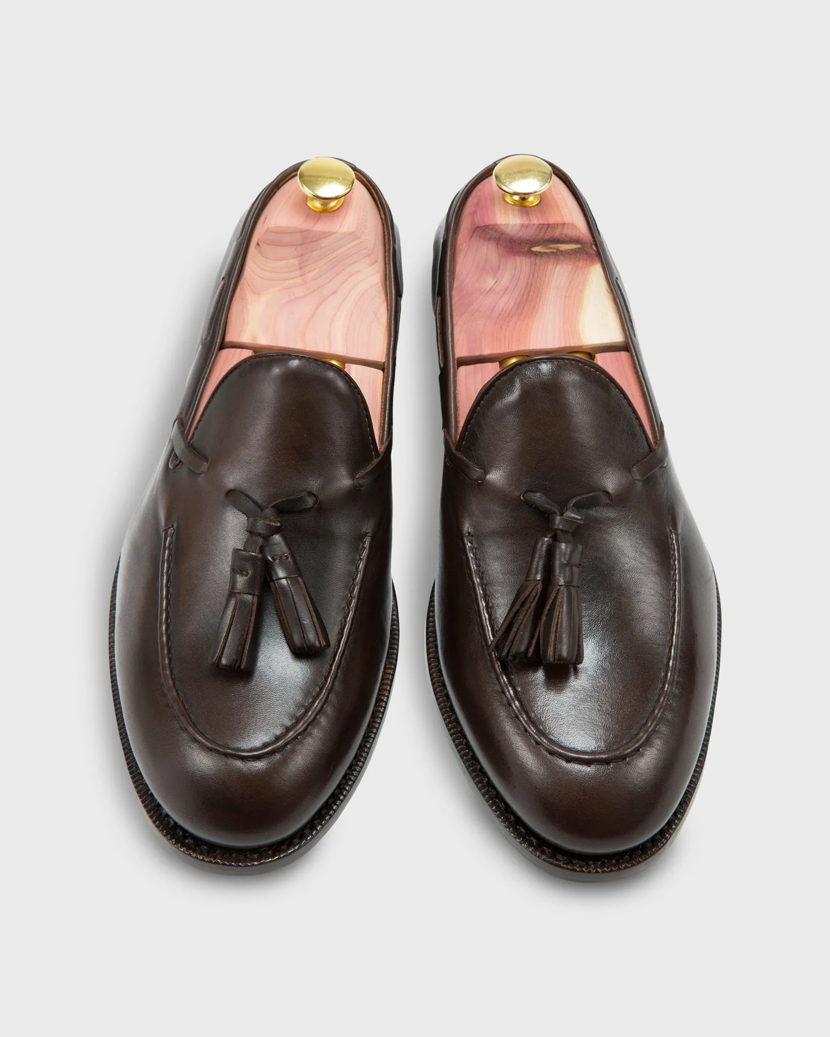 Italian Tassel Loafer in Dark Brown Calfskin sold by Mashburn