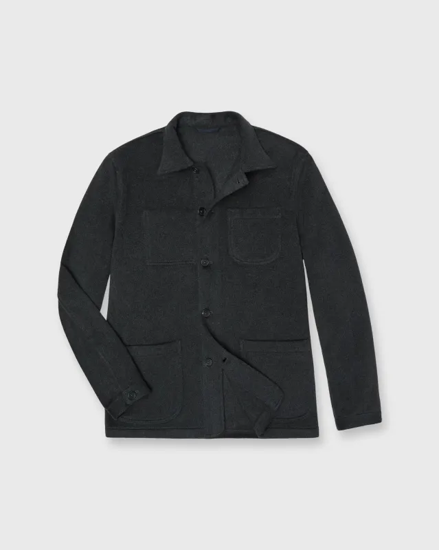 Chore Jacket in Charcoal Cashmere Flannel sold by Mashburn