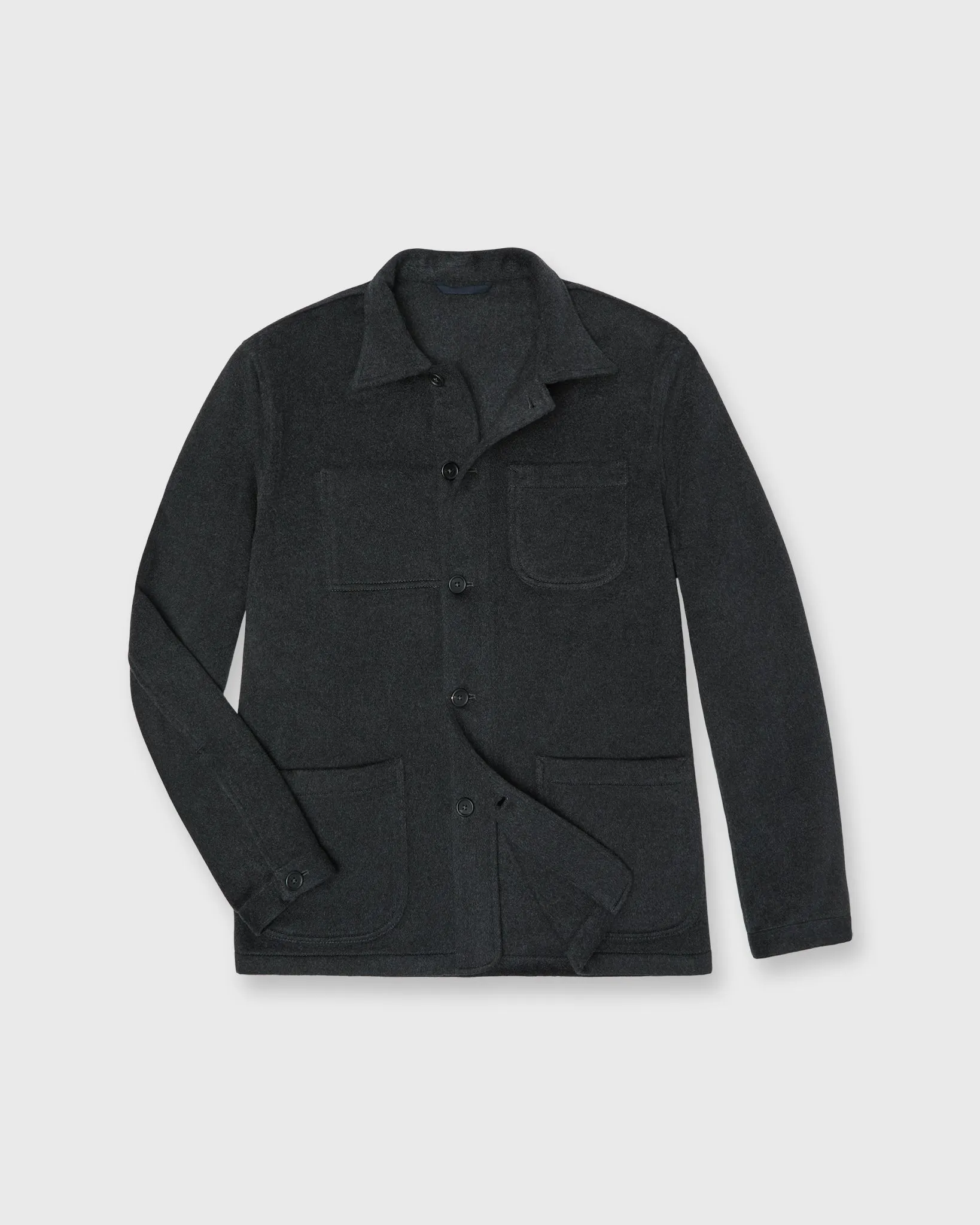 Chore Jacket in Charcoal Cashmere Flannel sold by Mashburn