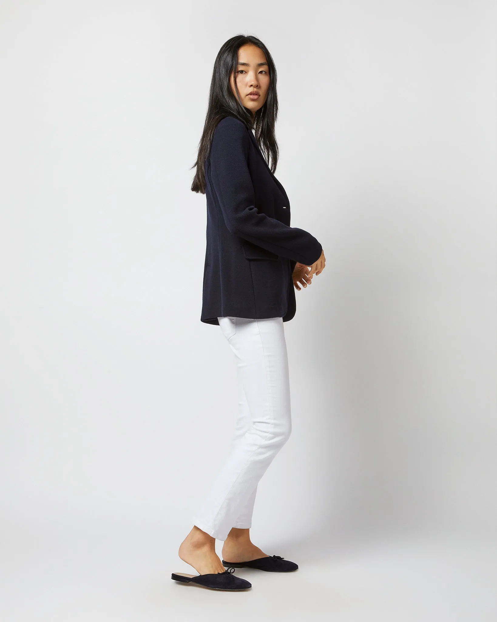 Parker Jacket in Navy Wool Pique Knit sold by Mashburn product image thumbnail 4