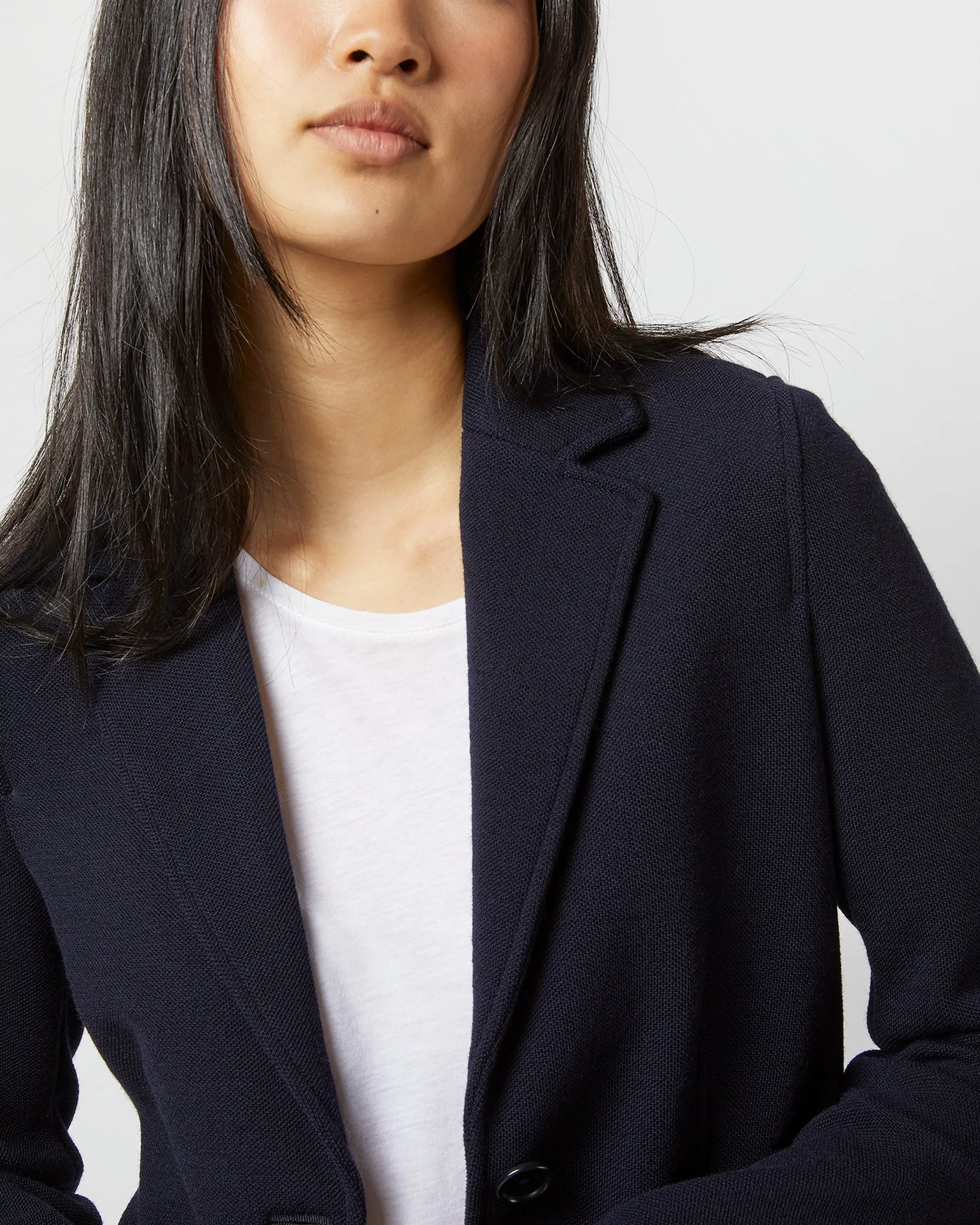 Parker Jacket in Navy Wool Pique Knit sold by Mashburn product image thumbnail 2