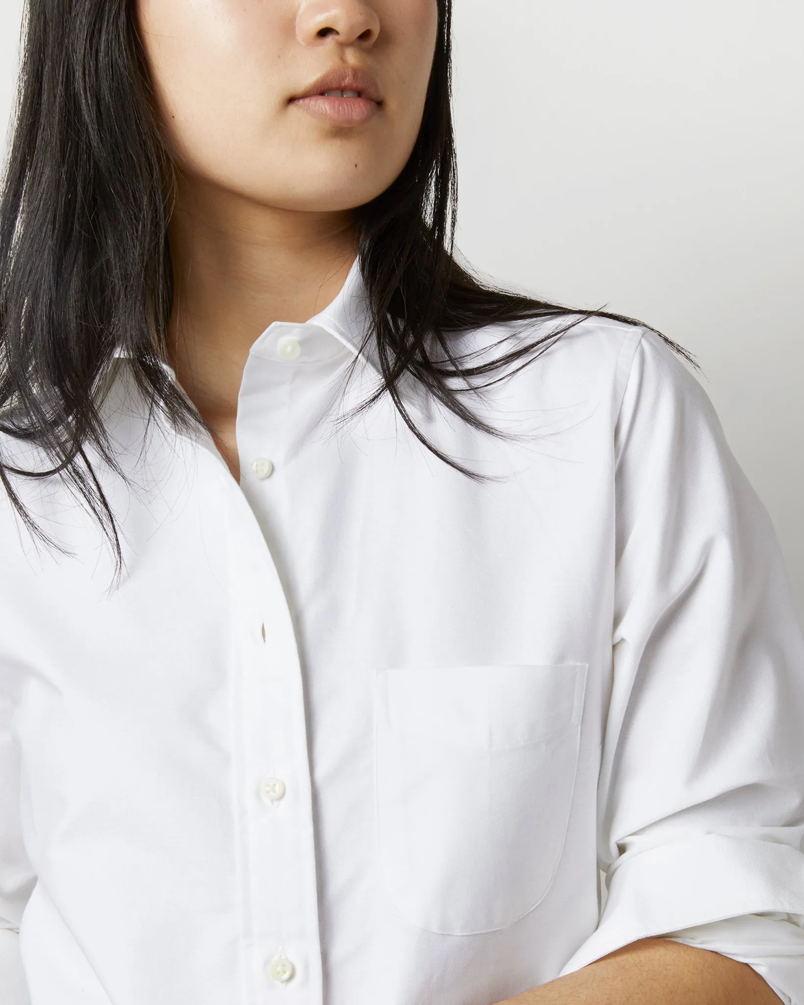 Boyfriend Shirt in White Oxford sold by Mashburn product image thumbnail 2
