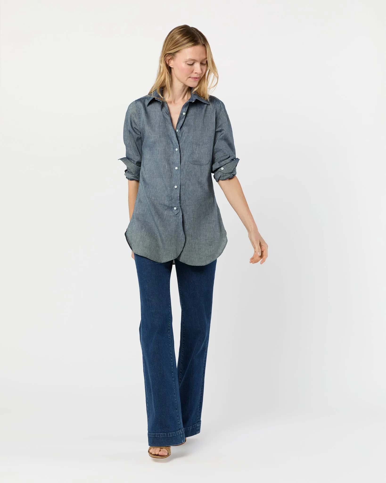 Boyfriend Shirt in Indigo Cotolino Chambray sold by Mashburn product image thumbnail 2