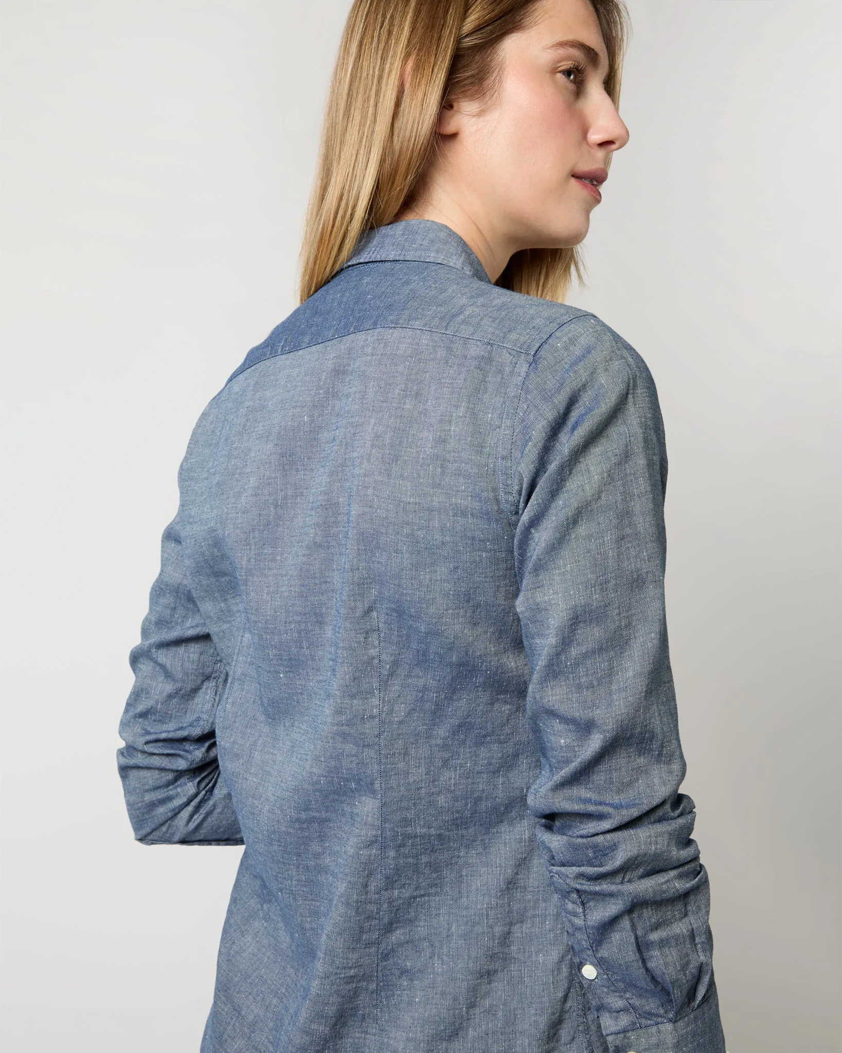 Icon Shirt in Indigo Cotolino Chambray sold by Mashburn product image thumbnail 2
