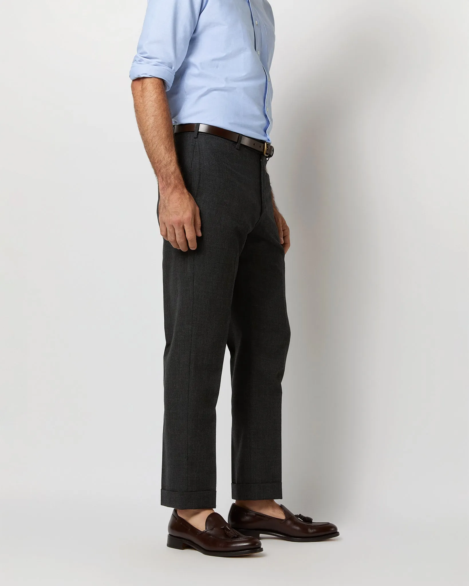 Dress Trouser in Charcoal High-Twist sold by Mashburn product image thumbnail 5
