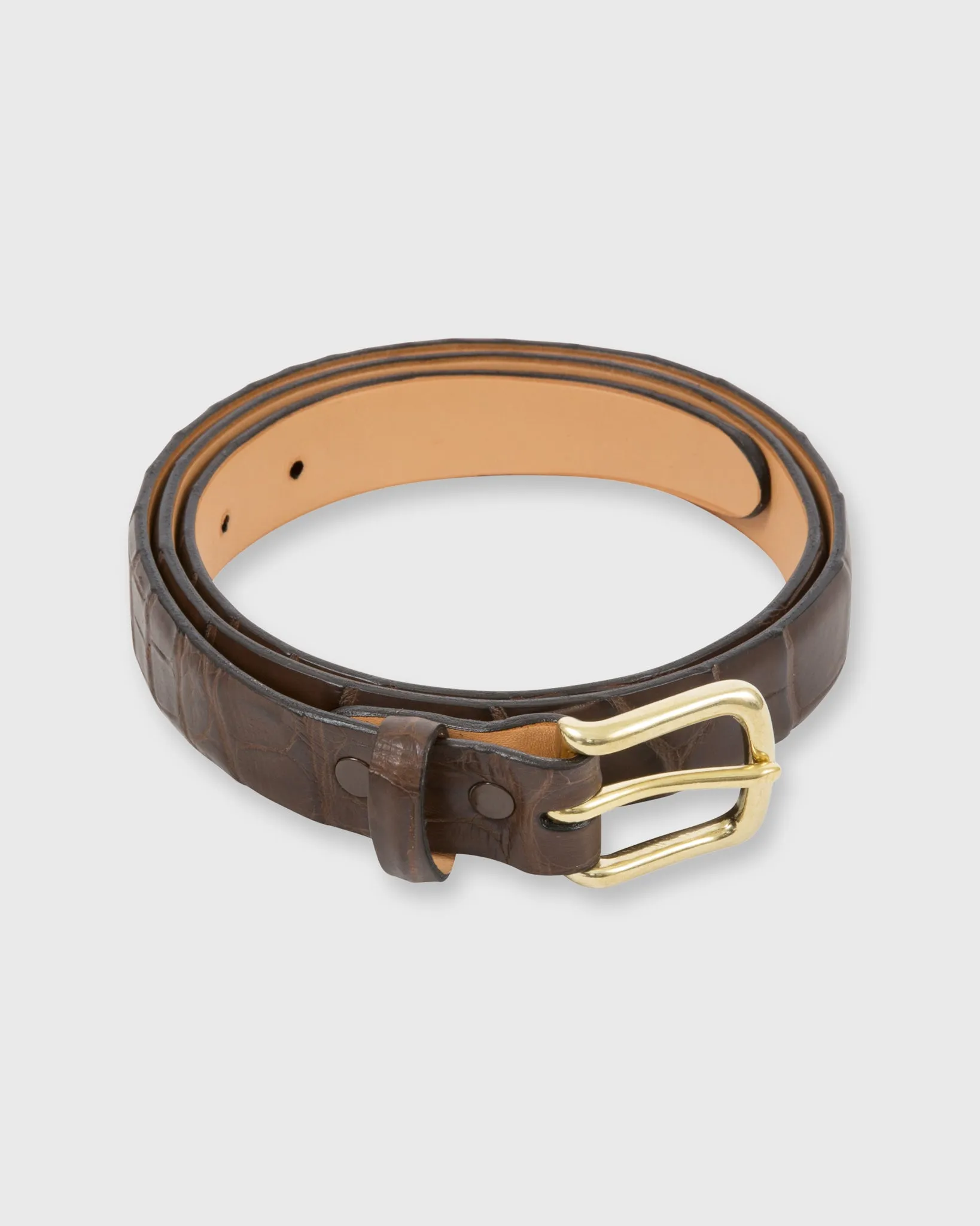 1" Belt in Chocolate Matte Alligator sold by Mashburn