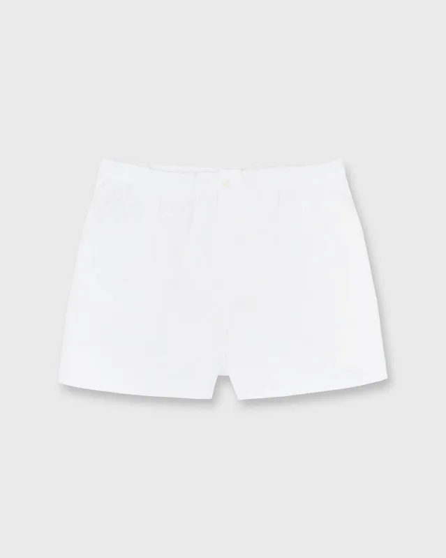 Button-Front Boxer Short in White Poplin sold by Mashburn