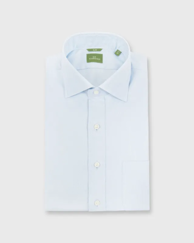 Slim-Fit Spread Collar Dress Shirt in Sky Blue Roxford sold by Mashburn