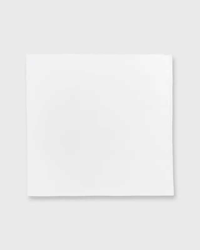 Hand-Rolled Pocket Square in White Cotolino sold by Mashburn