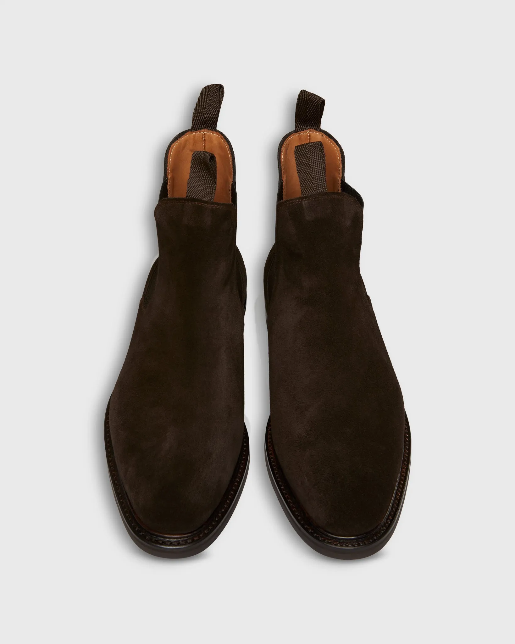 Chelsea Boot in Bitter Chocolate Suede sold by Mashburn