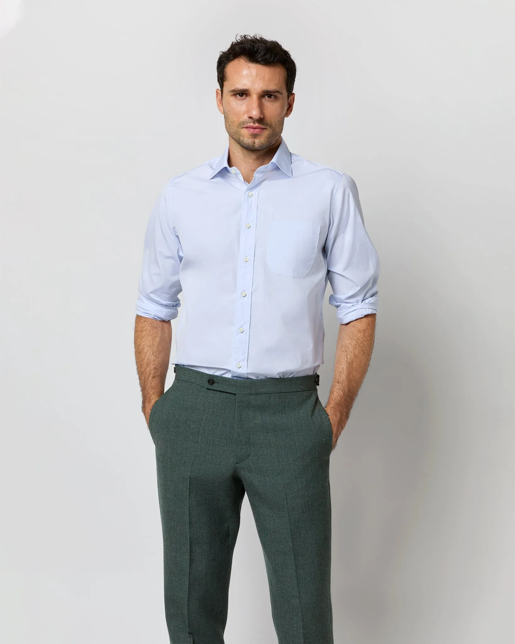 Spread Collar Dress Shirt in Sky Poplin sold by Mashburn product image thumbnail 2