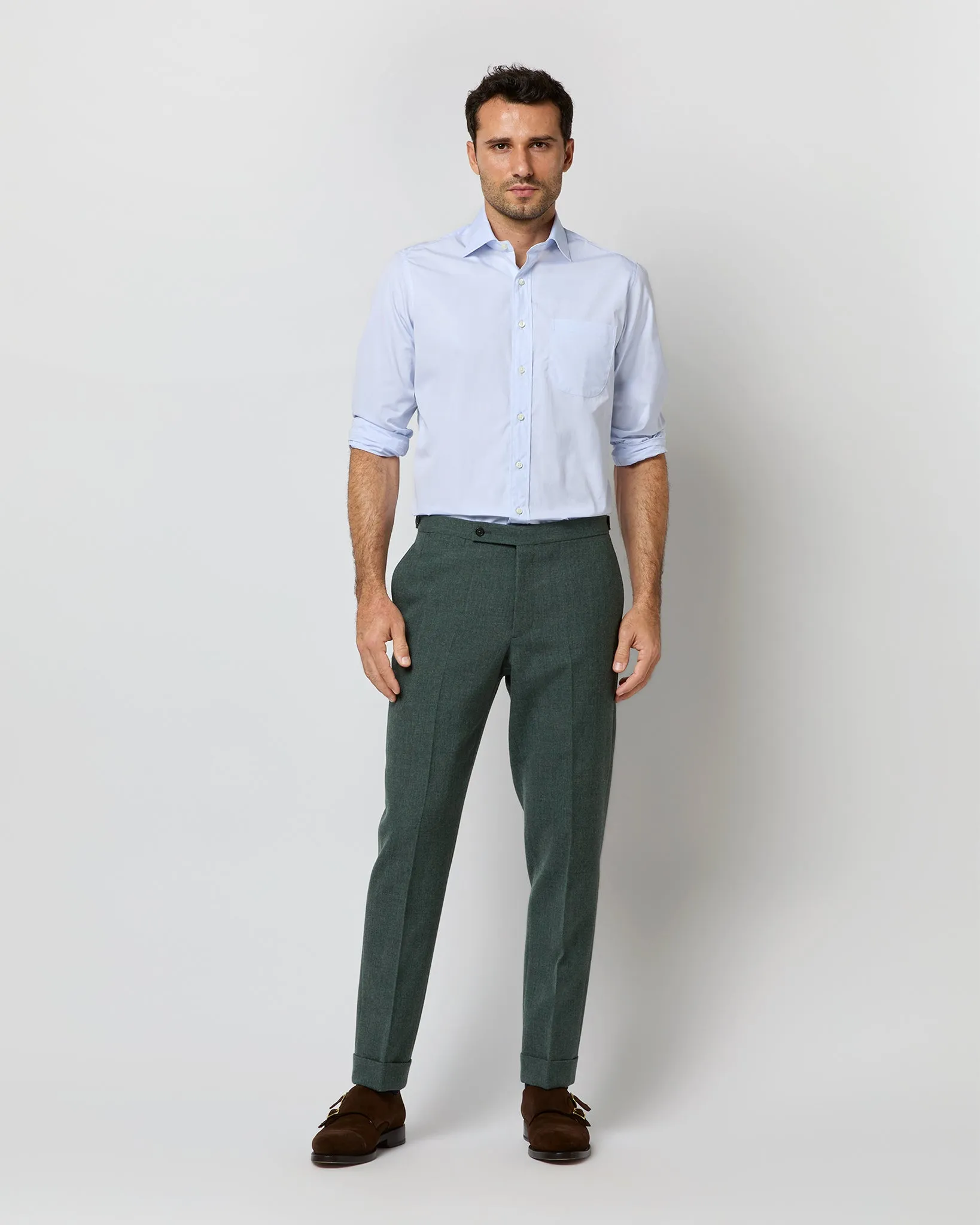 Spread Collar Dress Shirt in Sky Poplin sold by Mashburn product image thumbnail 3