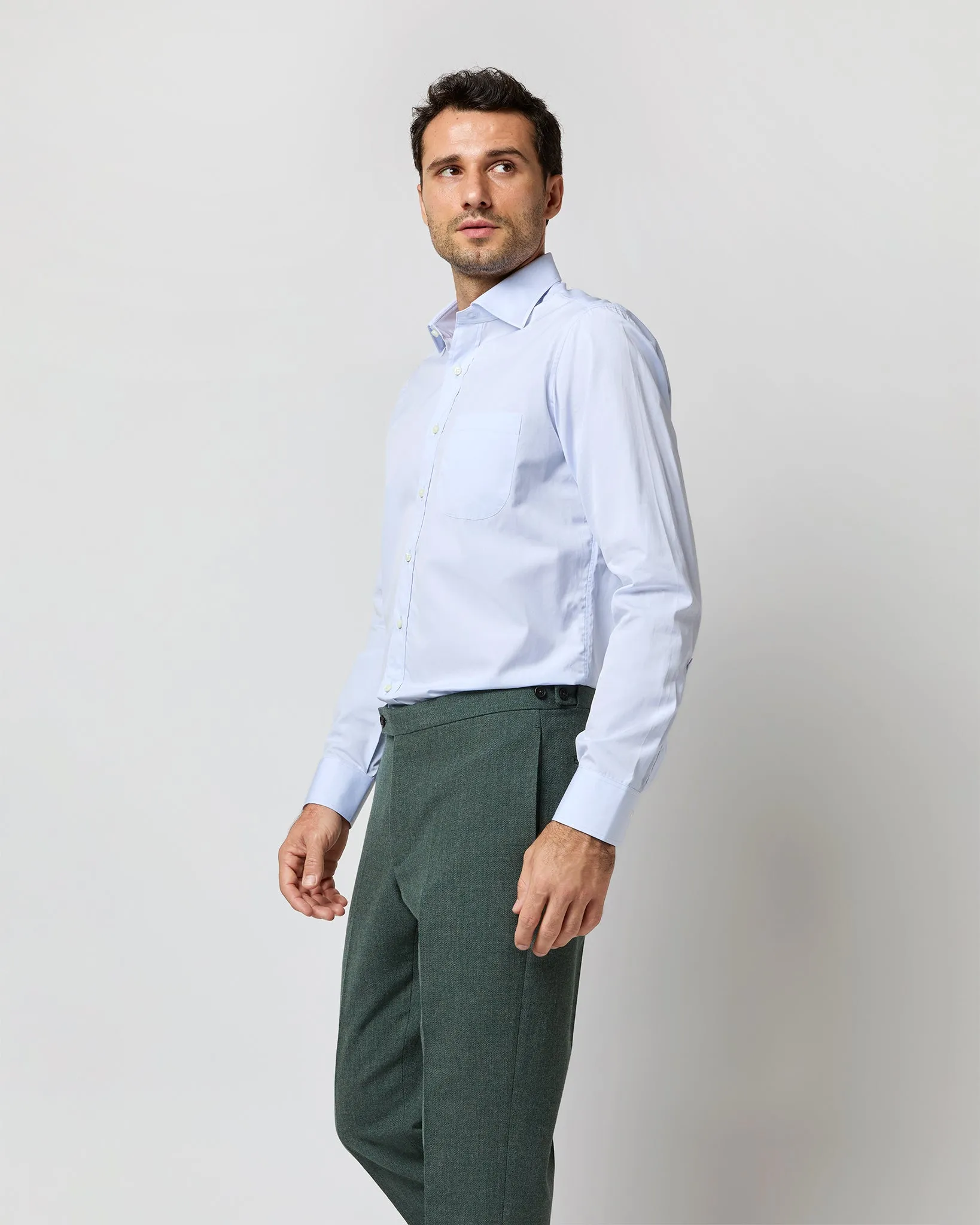 Spread Collar Dress Shirt in Sky Poplin sold by Mashburn product image thumbnail 4