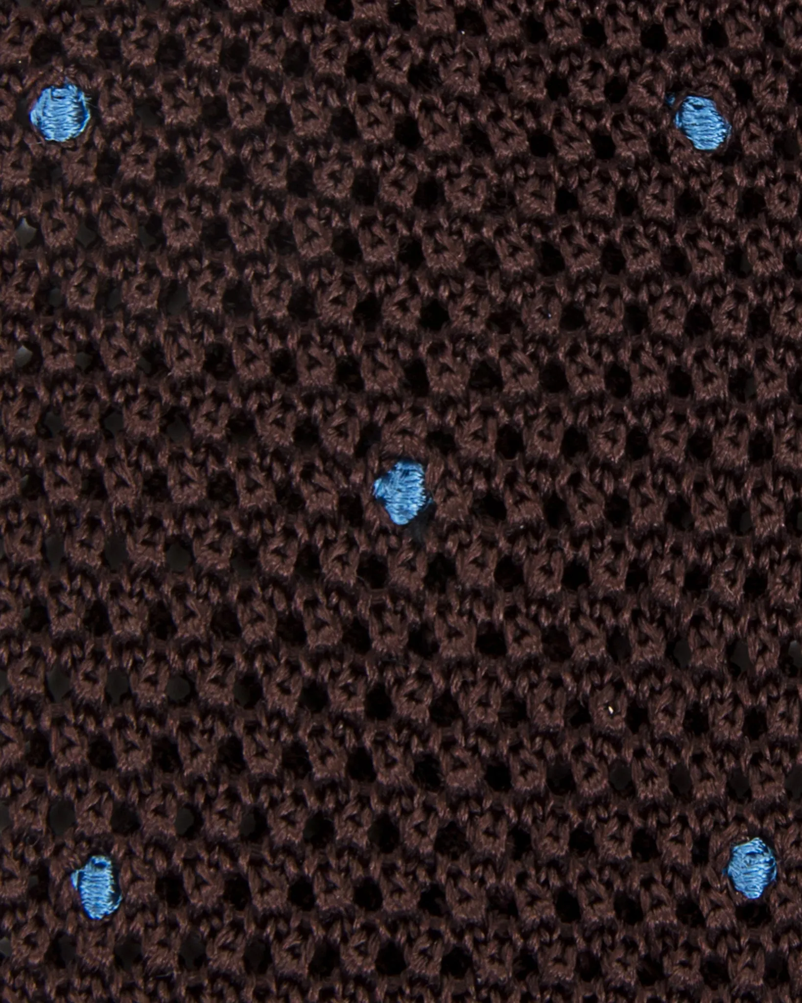Silk Knit Tie in Chocolate/French Blue Dot sold by Mashburn product image thumbnail 2