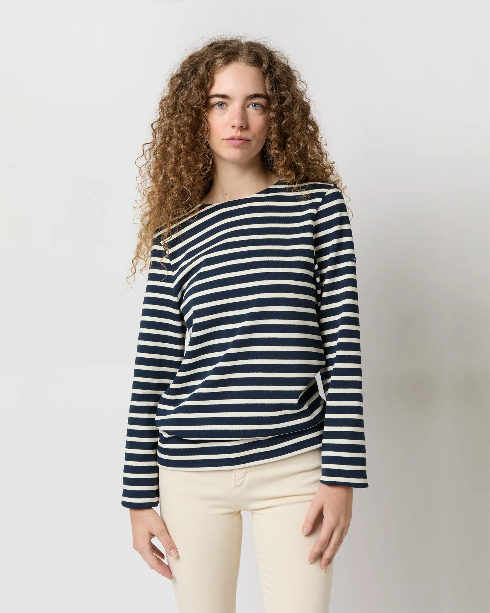 Modern Meridien Tee in Marine/Ecru Stripe sold by Mashburn