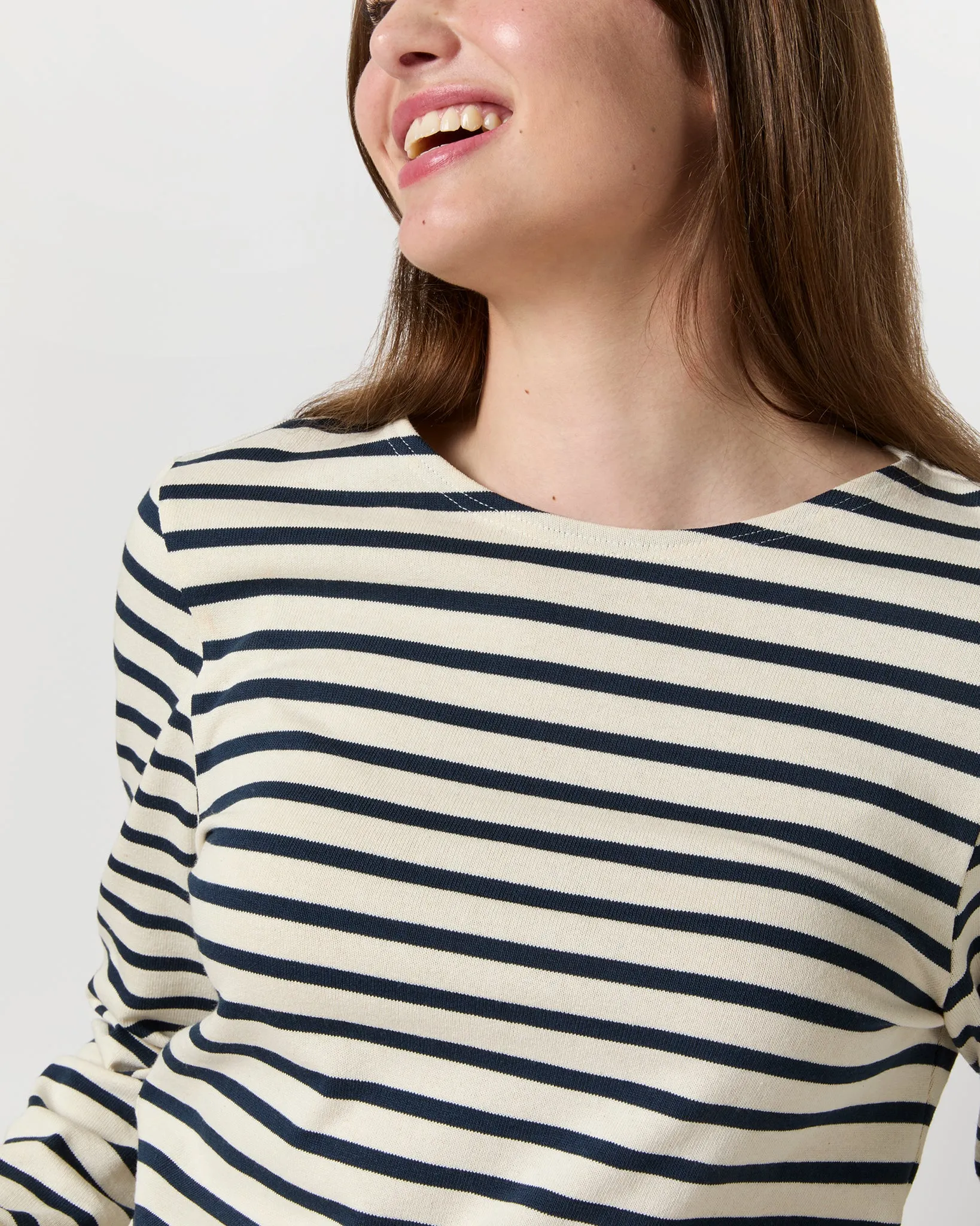 Modern Meridien Tee in Ecru/Marine Stripe sold by Mashburn product image thumbnail 2
