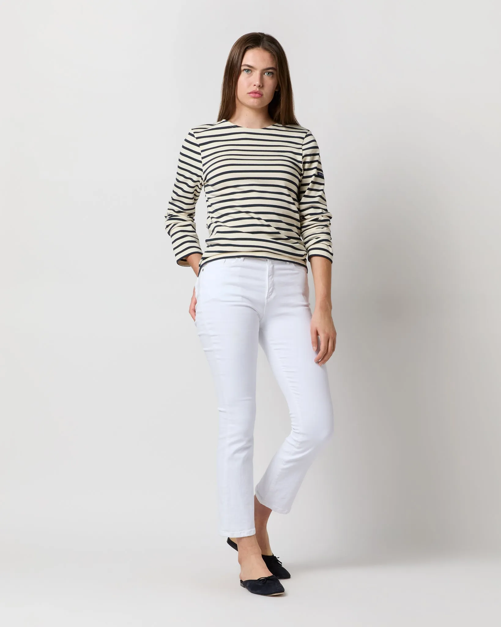 Modern Meridien Tee in Ecru/Marine Stripe sold by Mashburn product image thumbnail 3