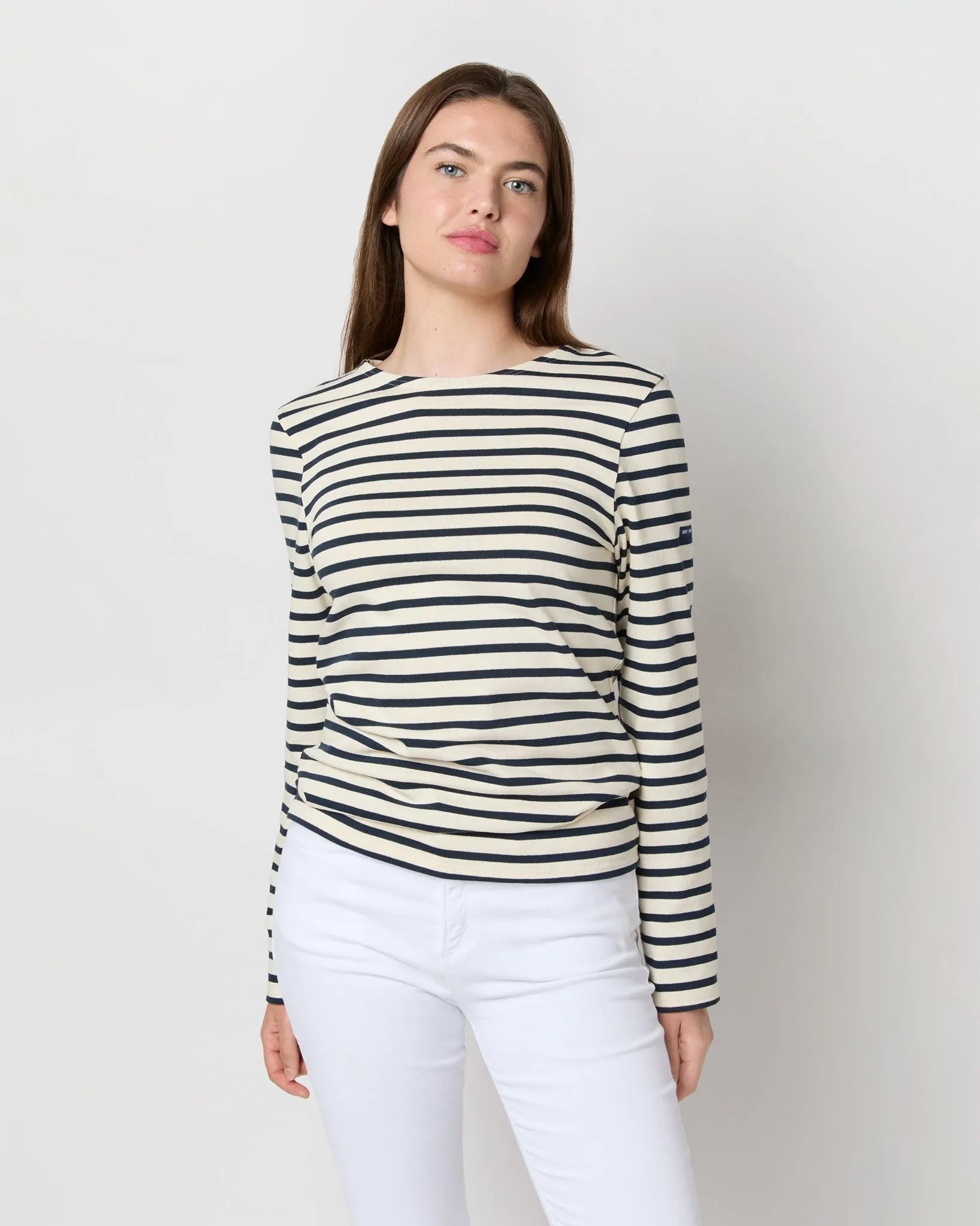 Modern Meridien Tee in Ecru/Marine Stripe sold by Mashburn