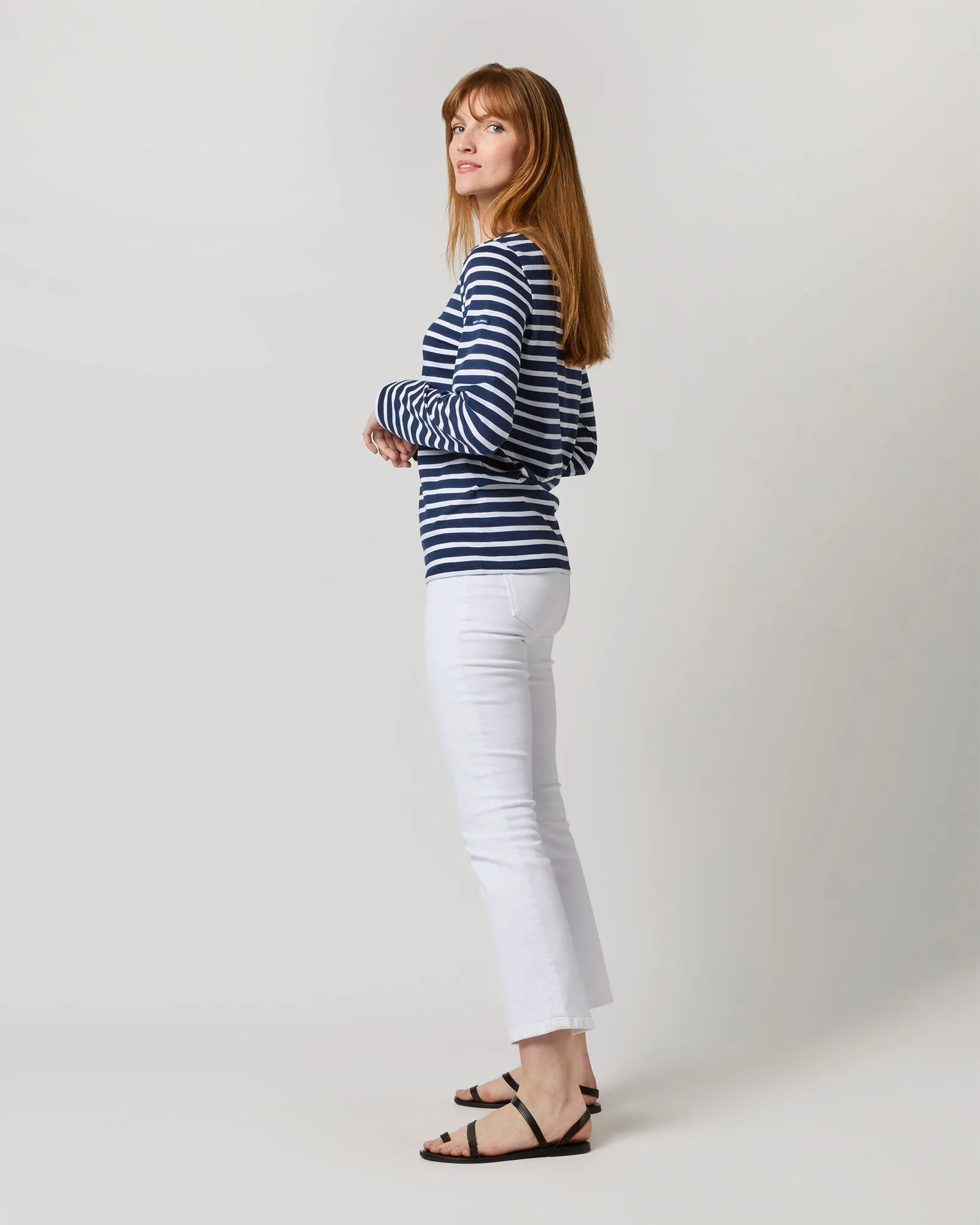 Modern Minquiers Tee in Marine/Neige Stripe sold by Mashburn product image thumbnail 4