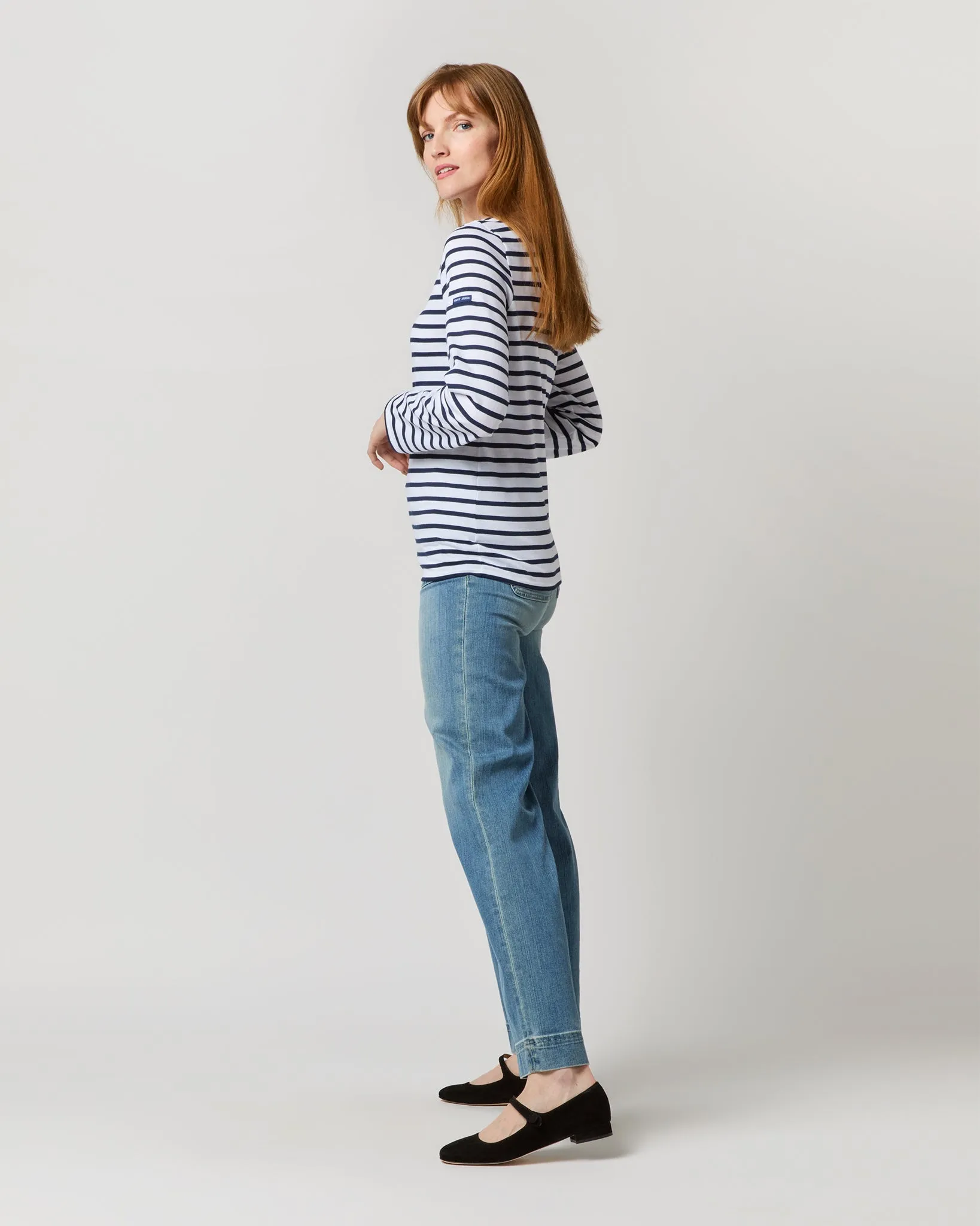 Modern Minquiers Tee in Neige/Marine Stripe sold by Mashburn product image thumbnail 5