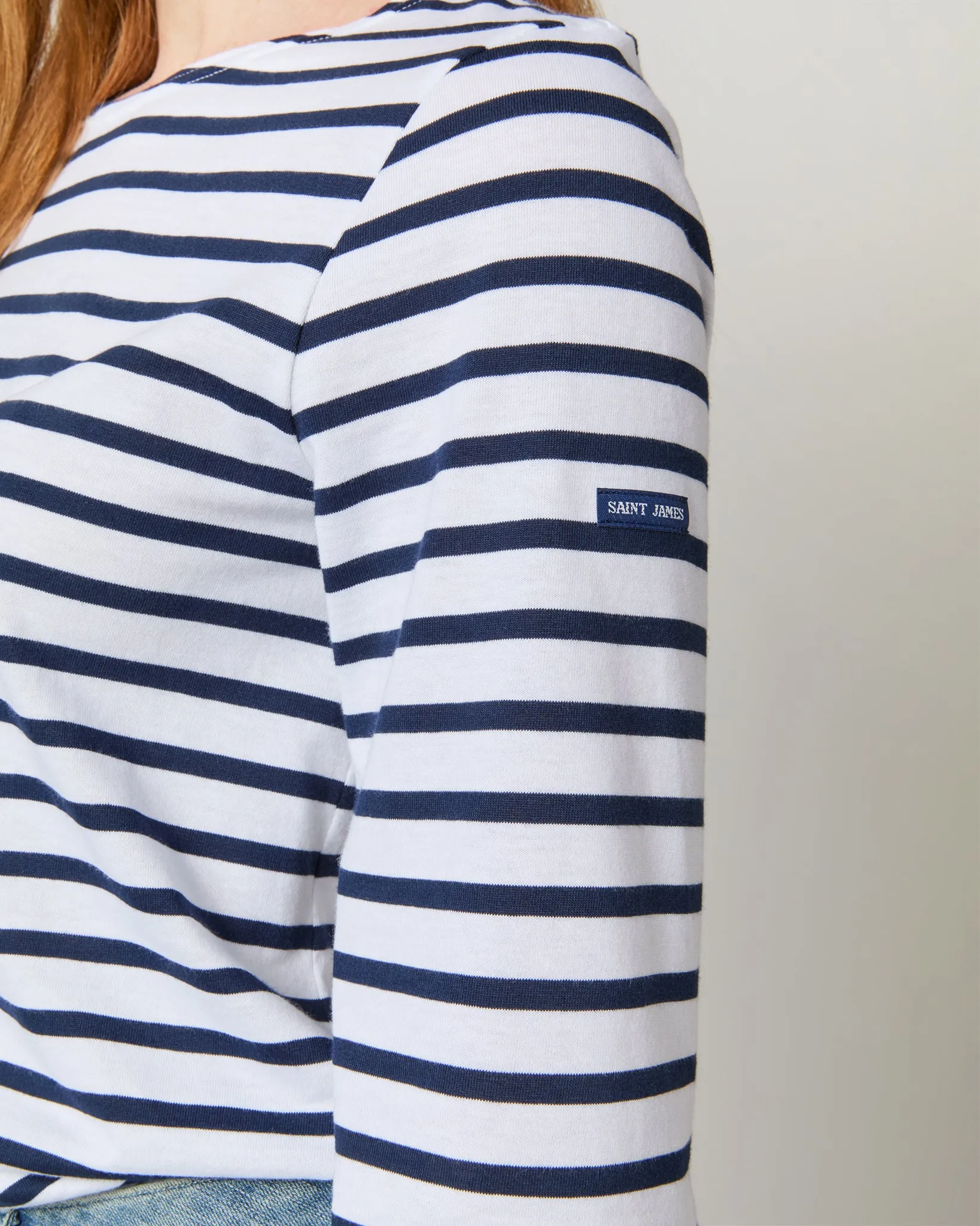 Modern Minquiers Tee in Neige/Marine Stripe sold by Mashburn product image thumbnail 2