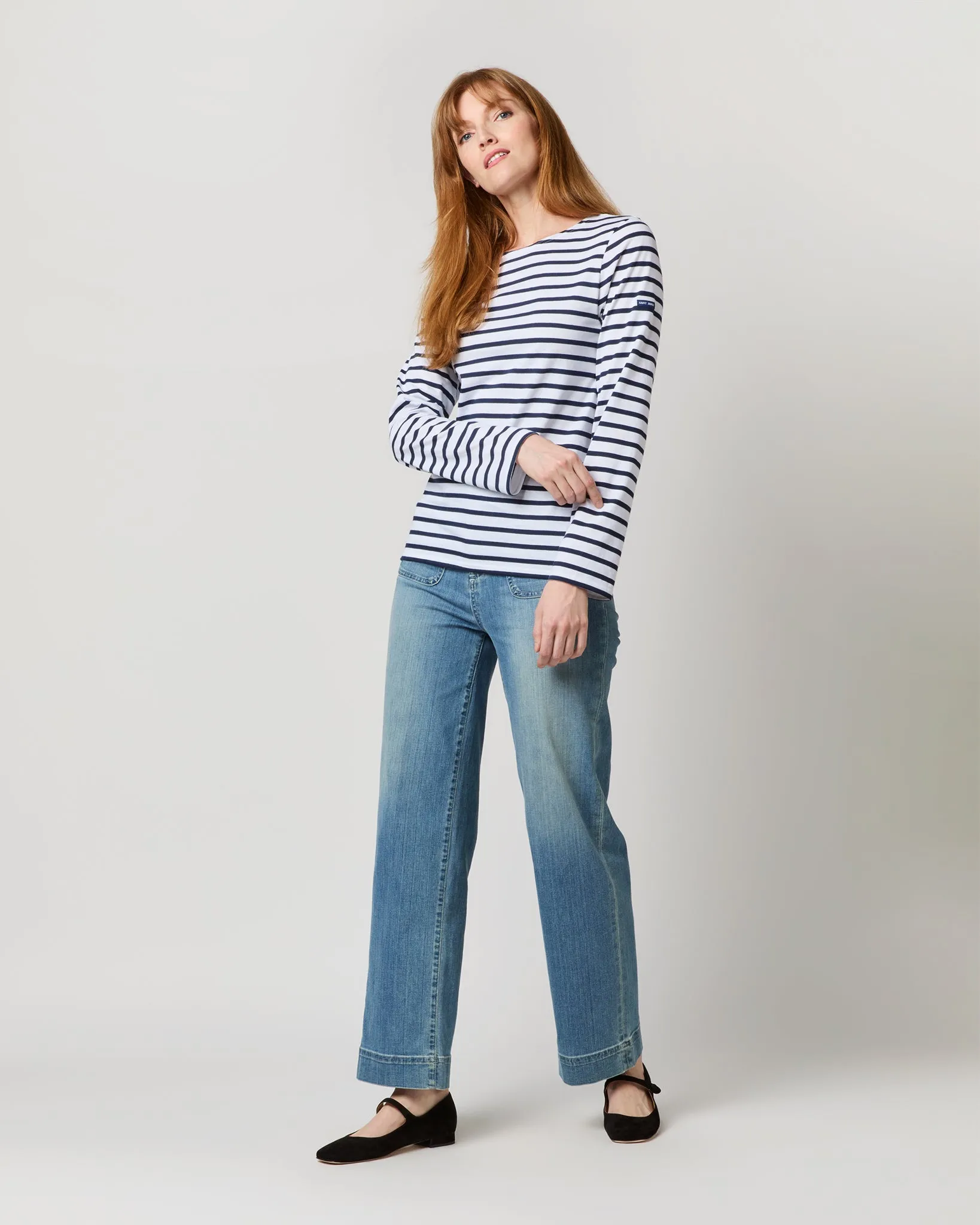 Modern Minquiers Tee in Neige/Marine Stripe sold by Mashburn product image thumbnail 4