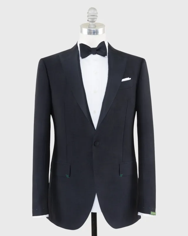 Kincaid No. 3 Peak Lapel Tuxedo in Navy Wool Mohair with Silk Grosgrain Trim sold by Mashburn