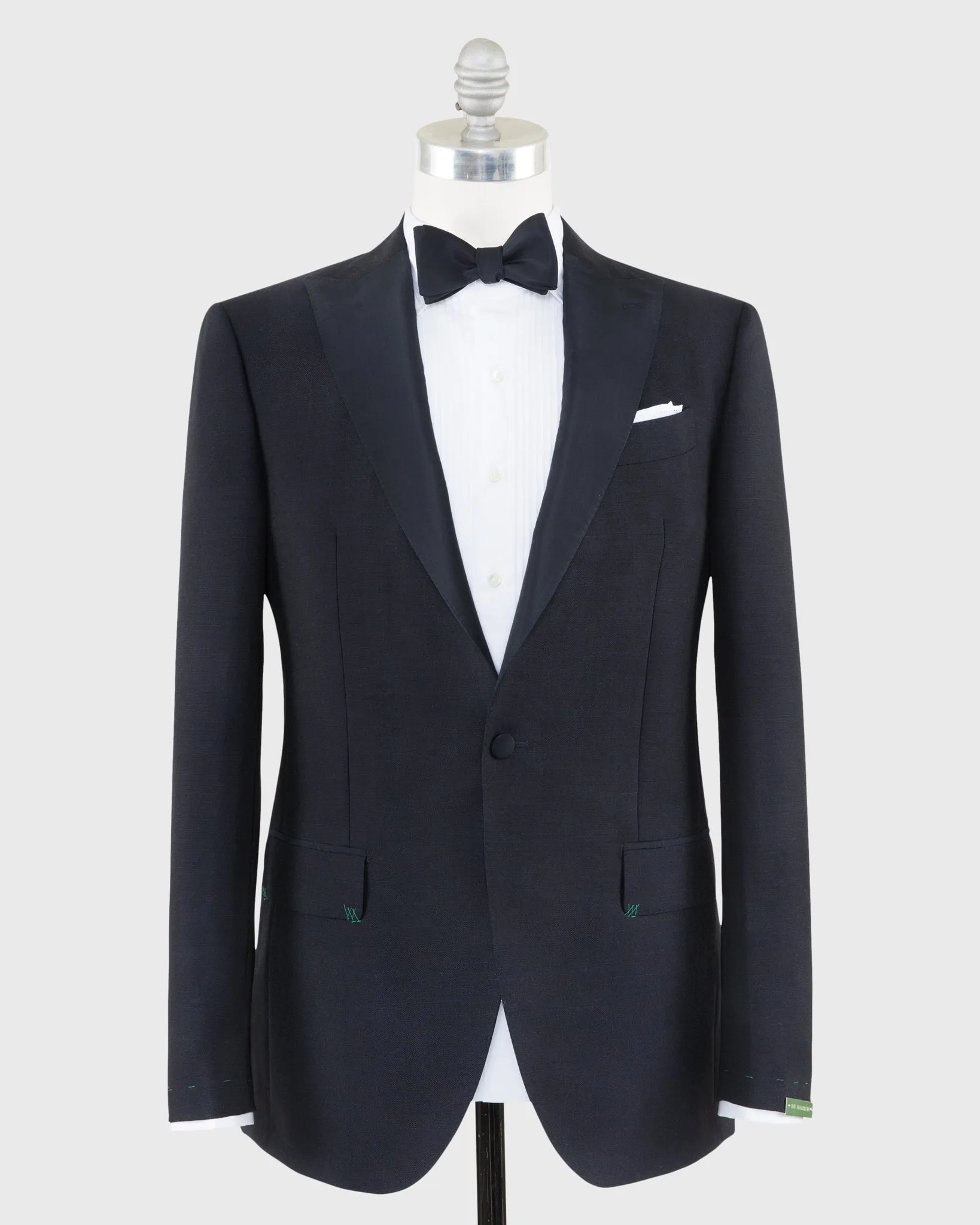 Kincaid No. 3 Peak Lapel Tuxedo in Navy Wool Mohair with Silk Grosgrain Trim sold by Mashburn