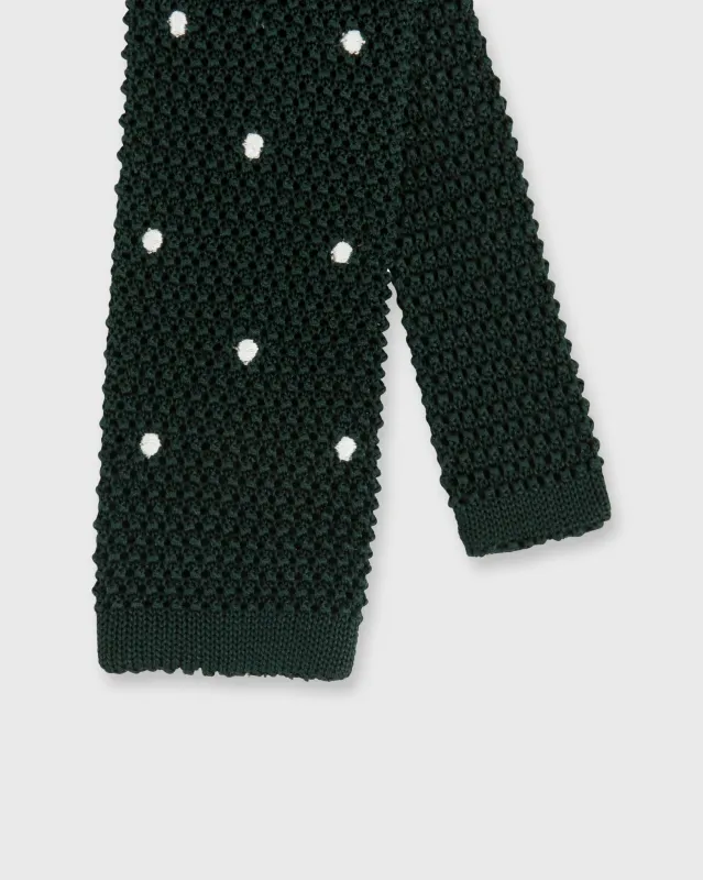 Silk Knit Tie in Hunter/White Dot sold by Mashburn