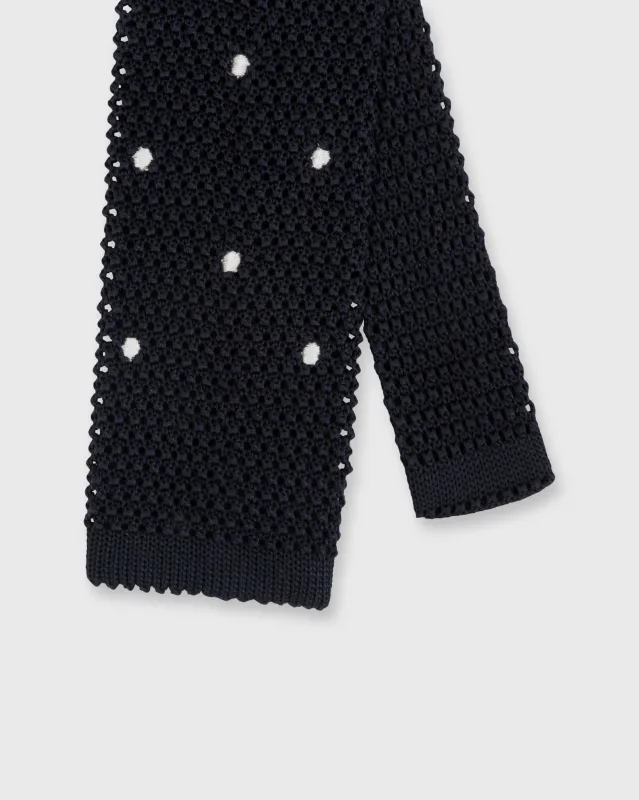 Silk Knit Tie in Navy/White Dot sold by Mashburn