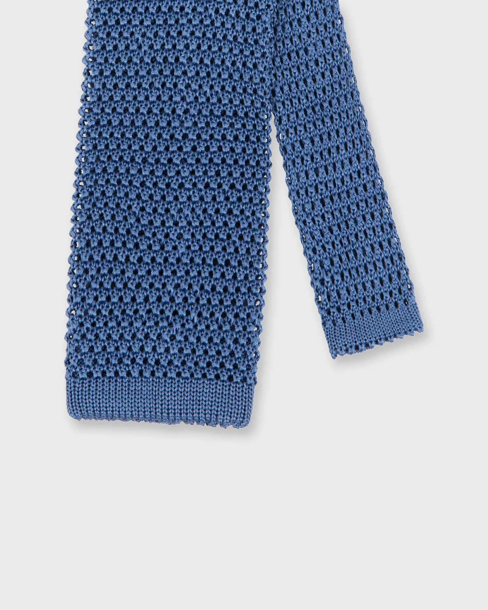 Silk Knit Tie in Mid-Blue sold by Mashburn