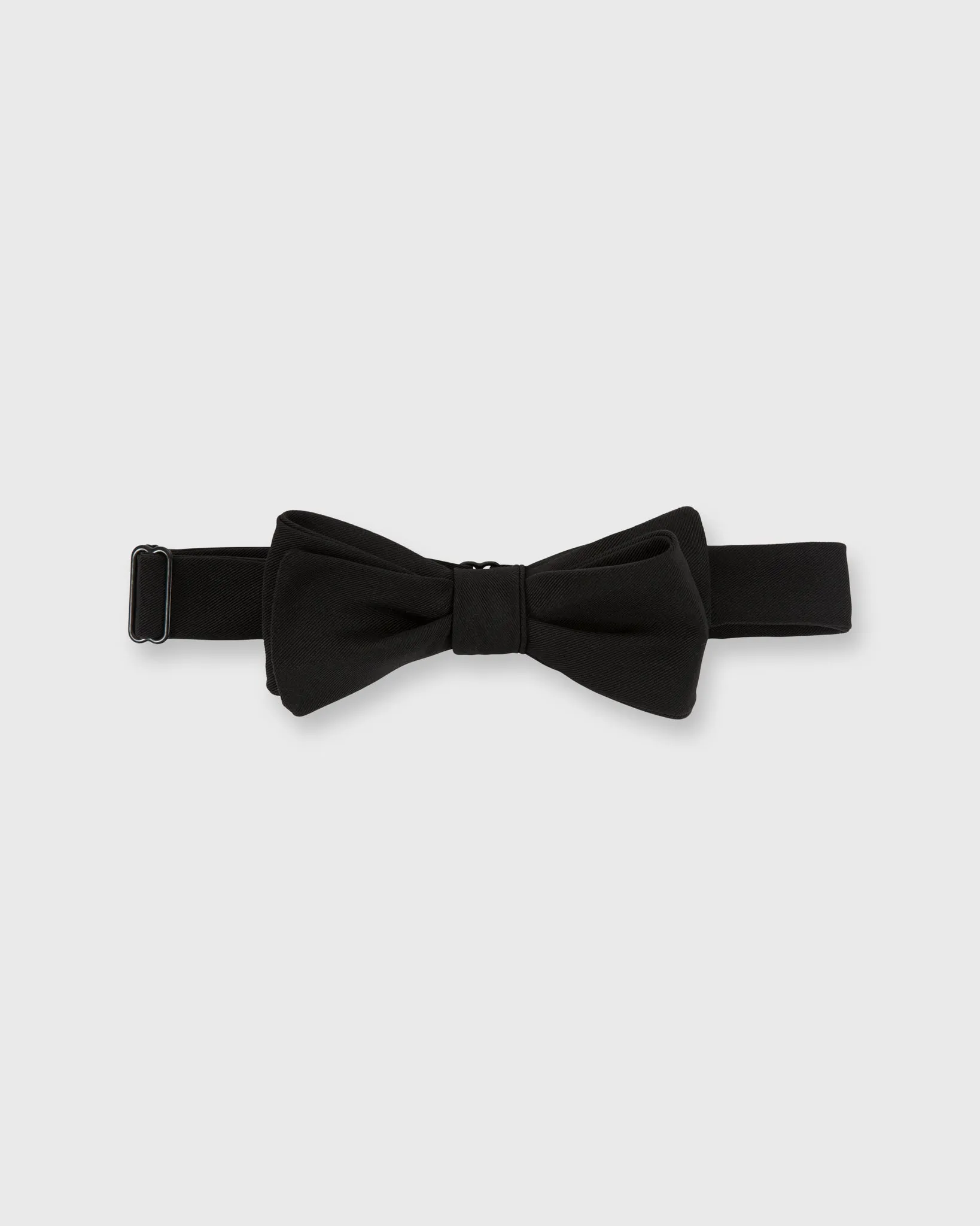 Straight Bow Tie in Black Silk Faille sold by Mashburn
