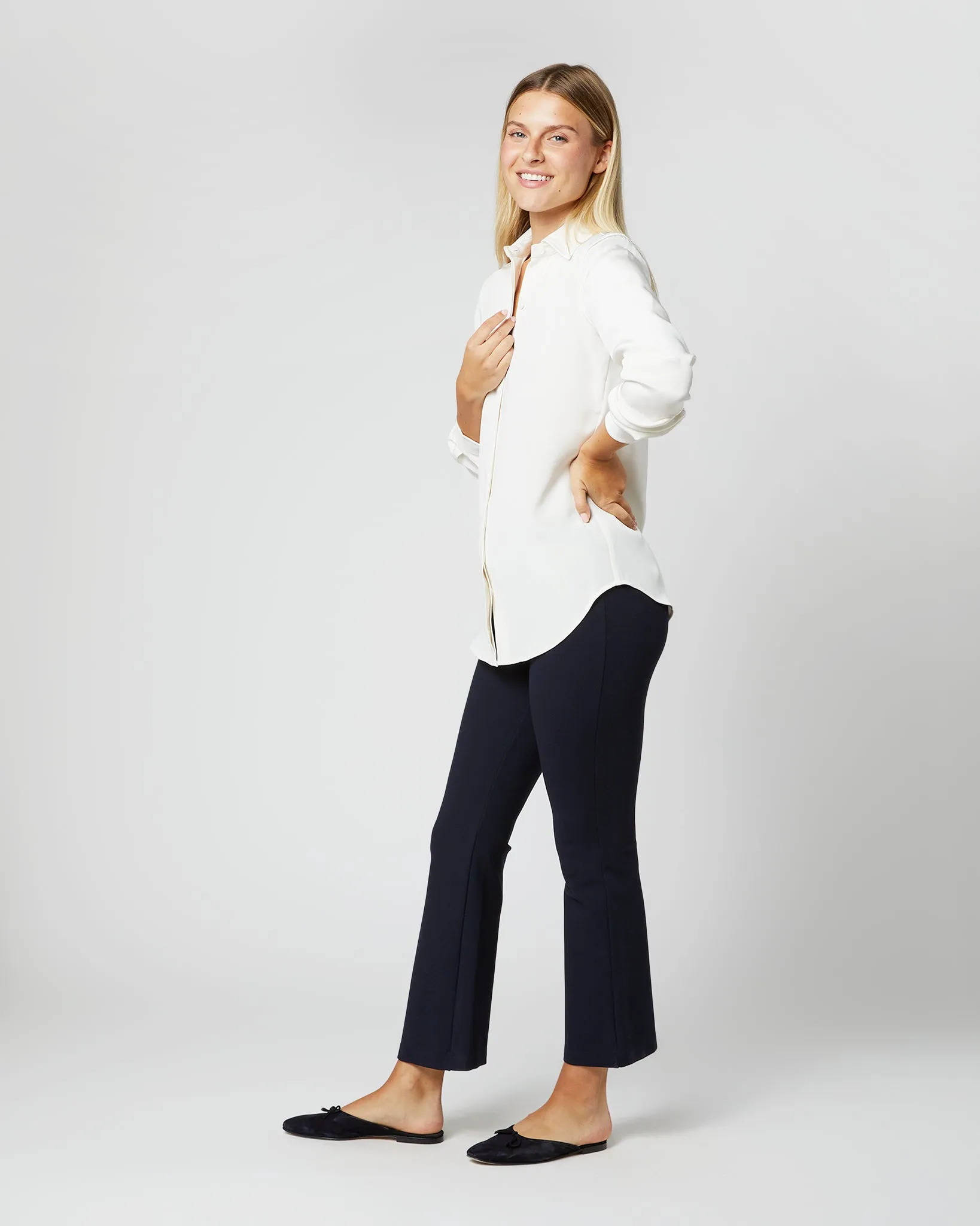 Classic Blouse in Ivory Silk Crepe de Chine sold by Mashburn product image thumbnail 4