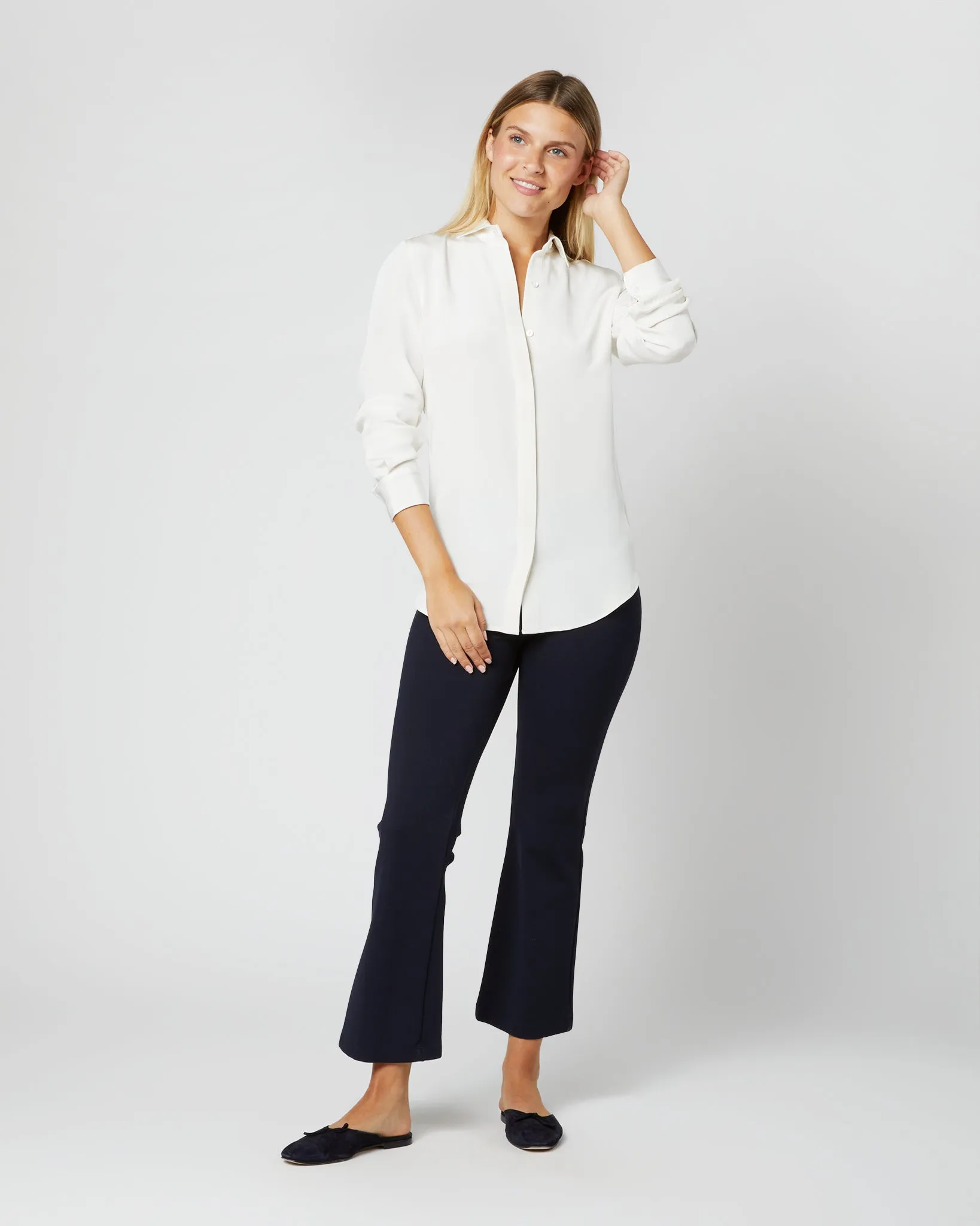 Classic Blouse in Ivory Silk Crepe de Chine sold by Mashburn product image thumbnail 3