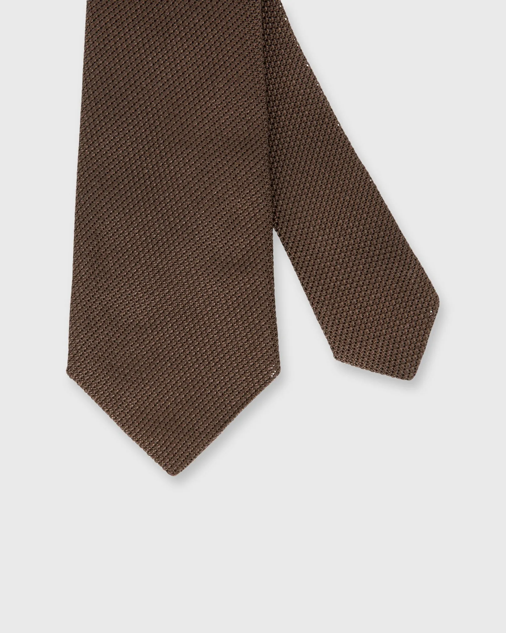 Silk Fino Grenadine Tie in Brown sold by Mashburn