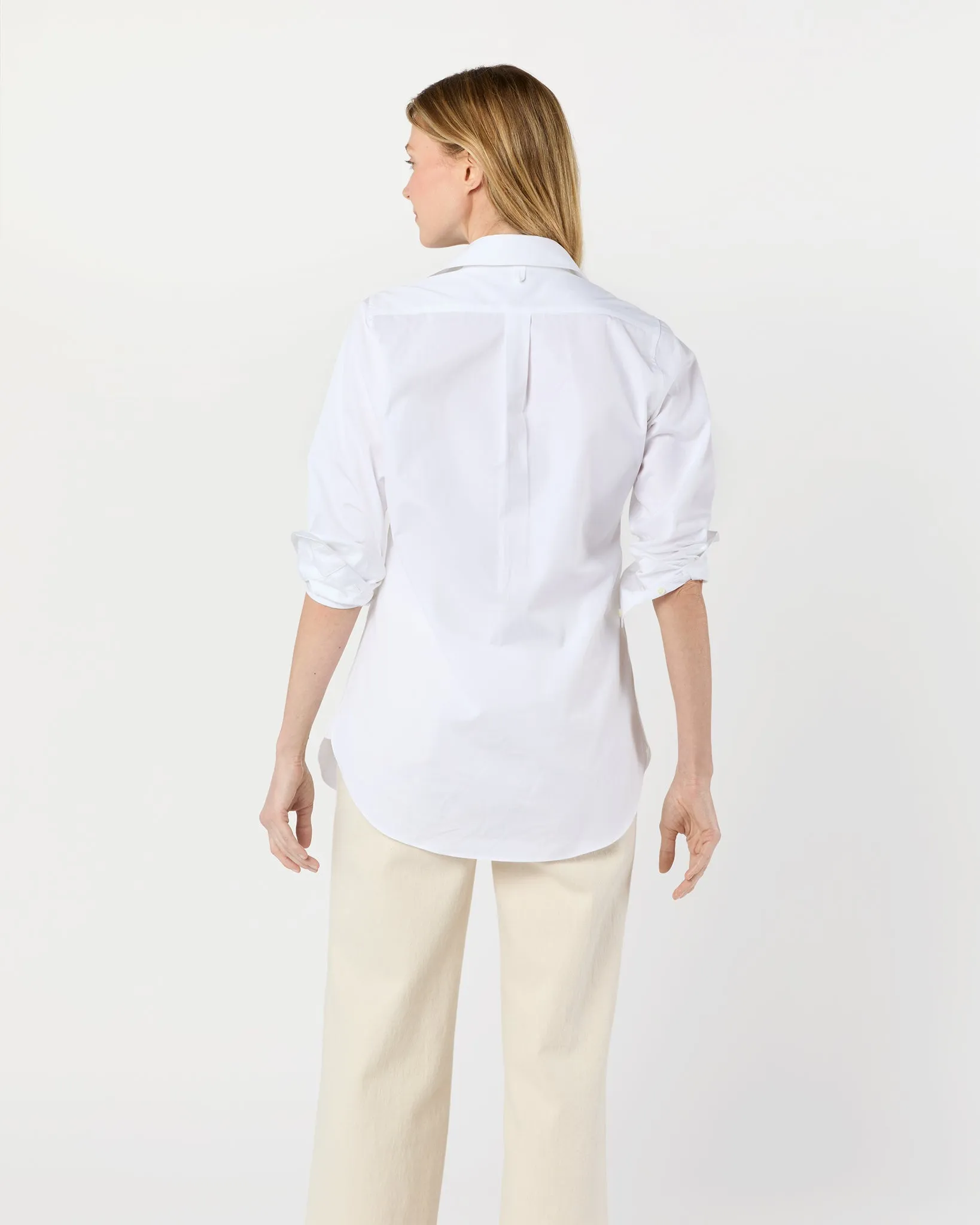 Boyfriend Shirt in White Poplin sold by Mashburn product image thumbnail 5