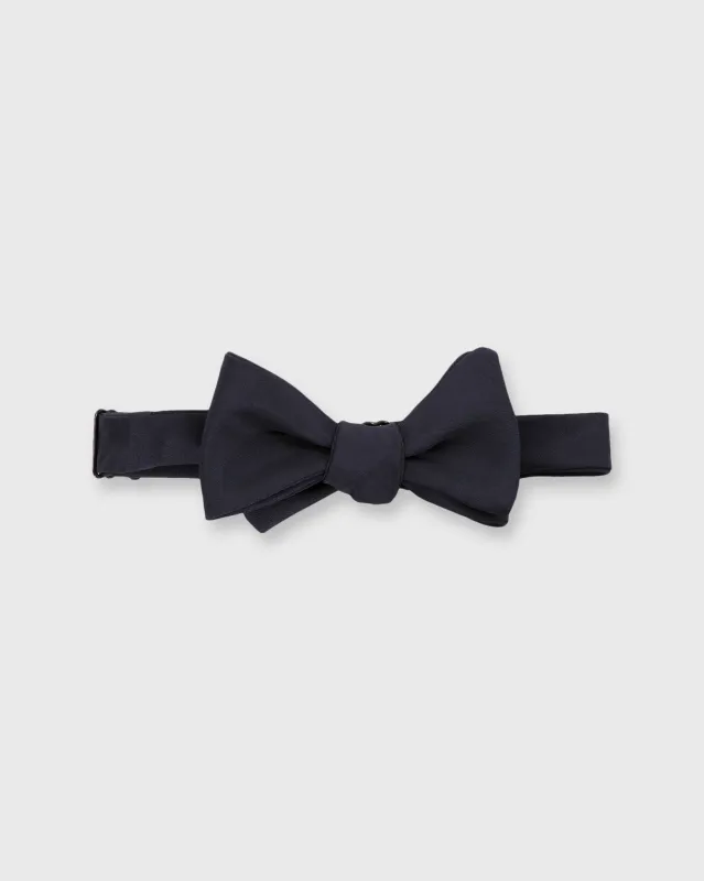 Formal Bow Tie in Navy Silk Faille sold by Mashburn