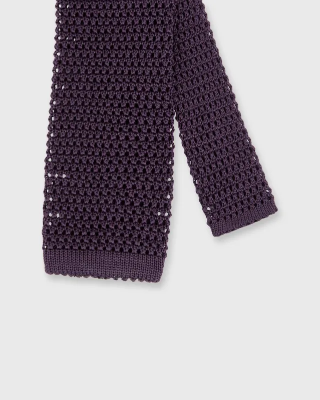 Silk Knit Tie in Plum sold by Mashburn