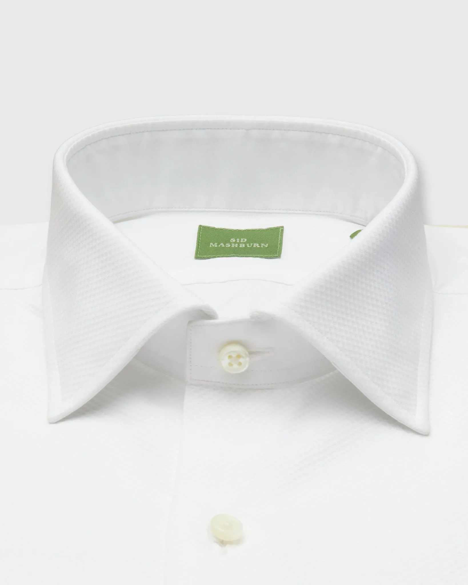 French-Cuff Bib-Front Tuxedo Shirt in White Pique/Poplin sold by Mashburn product image thumbnail 2
