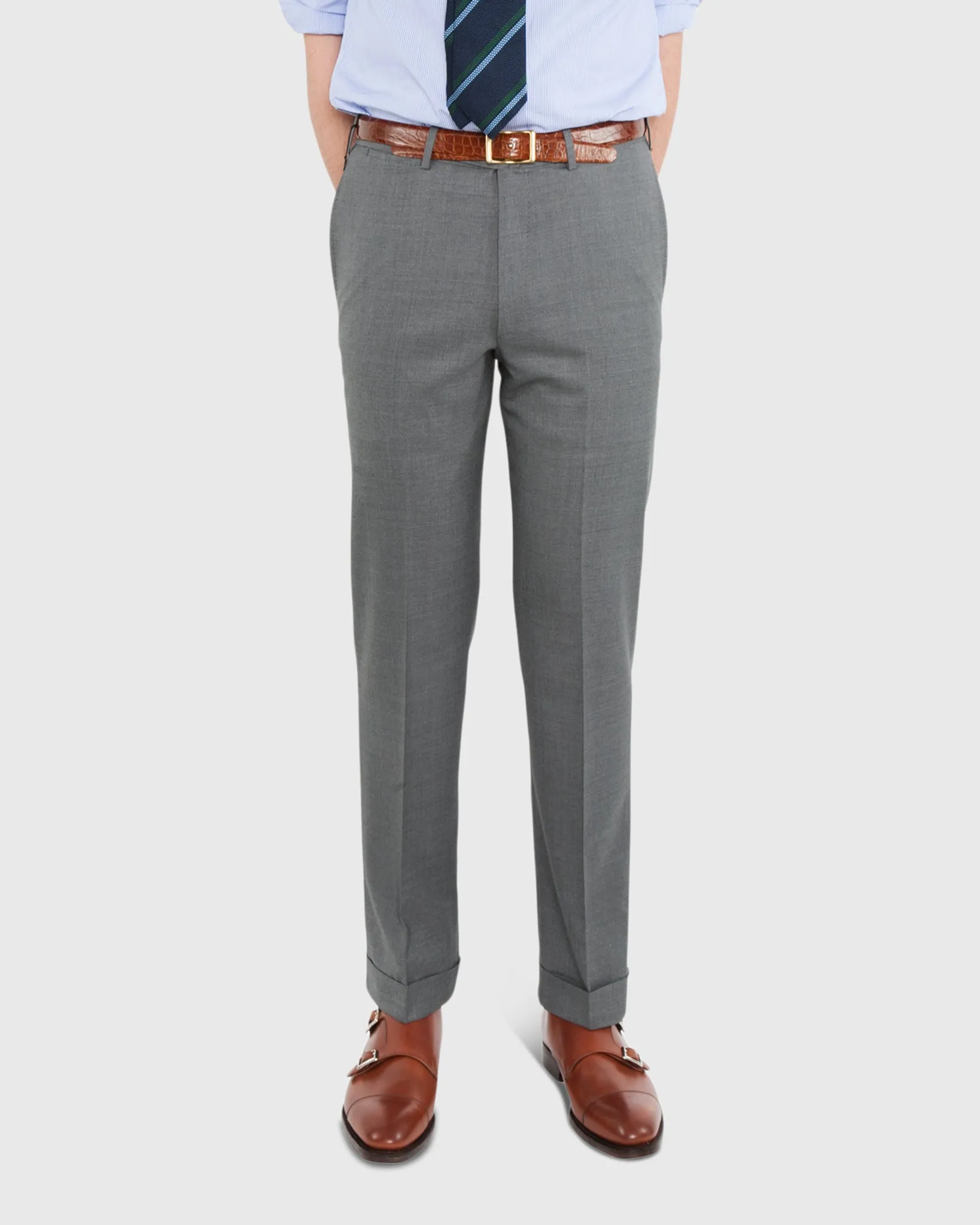 Dress Trouser in Oxford Grey Lightweight Twill sold by Mashburn product image thumbnail 2