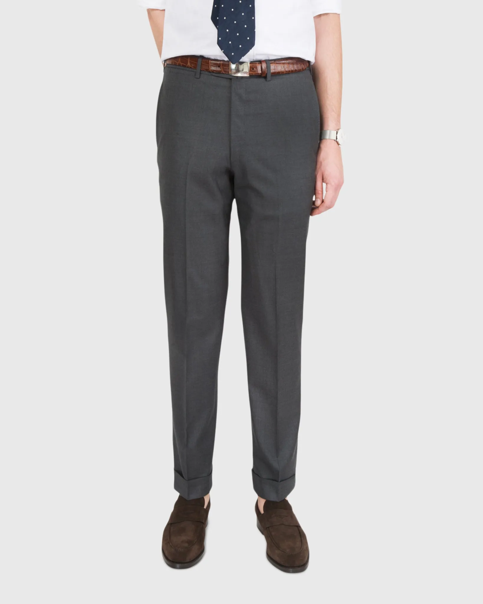 Dress Trouser in Charcoal Lightweight Twill sold by Mashburn product image thumbnail 2