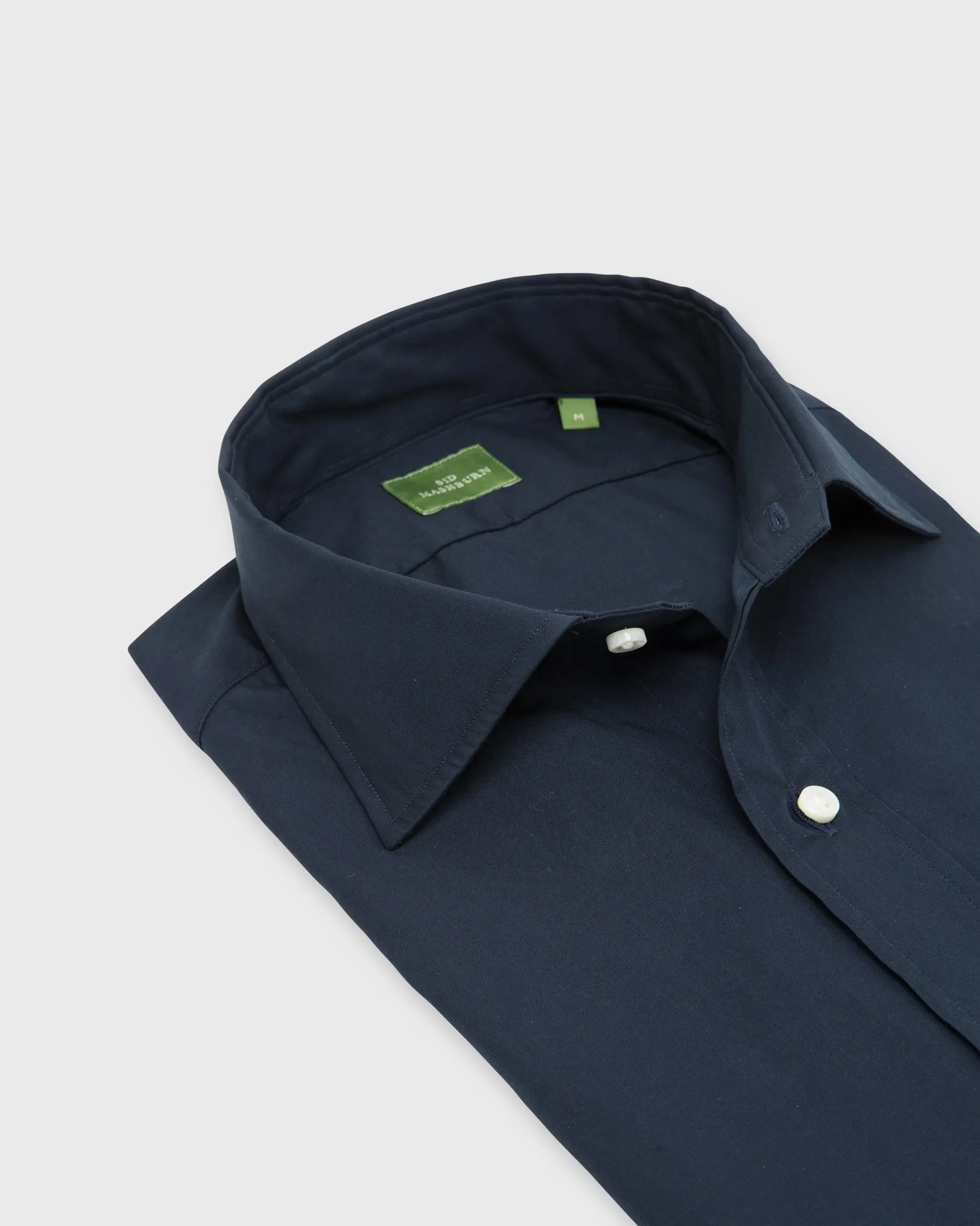 Spread Collar Sport Shirt in Navy Poplin sold by Mashburn product image thumbnail 4