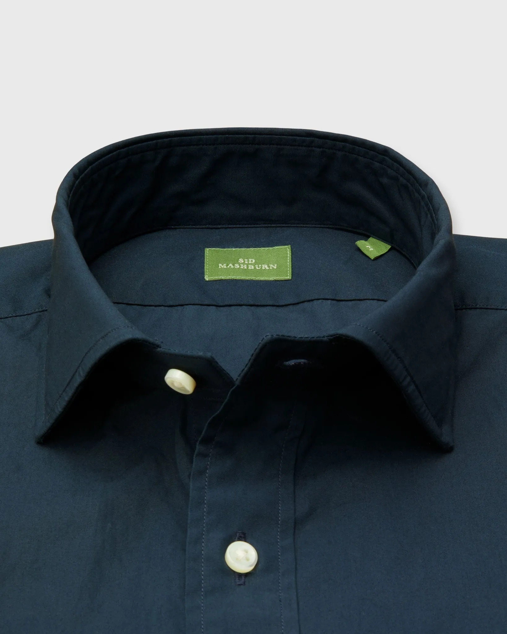 Spread Collar Sport Shirt in Navy Poplin sold by Mashburn product image thumbnail 2