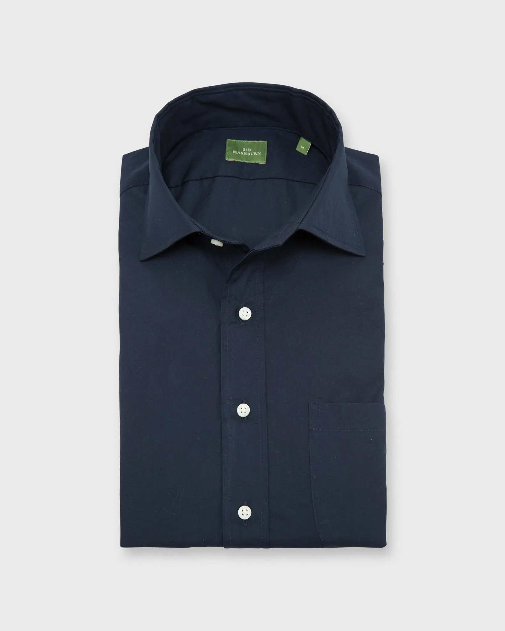 Spread Collar Sport Shirt in Navy Poplin sold by Mashburn product image thumbnail 3