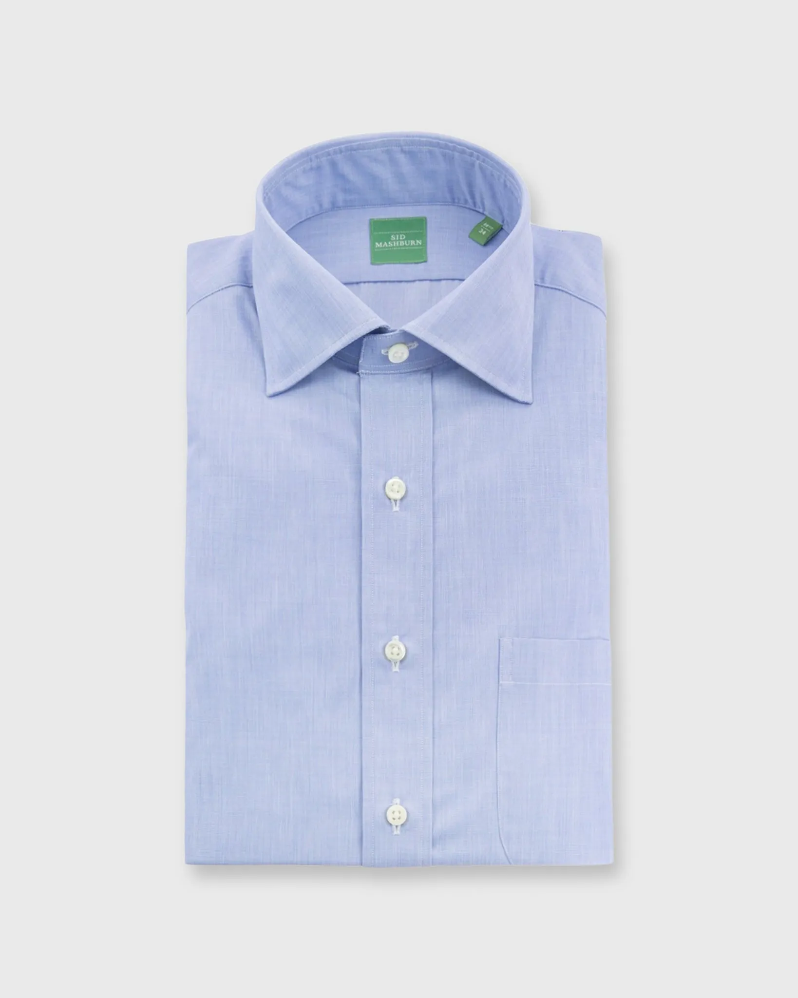 Spread Collar Dress Shirt in Blue End-On-End sold by Mashburn
