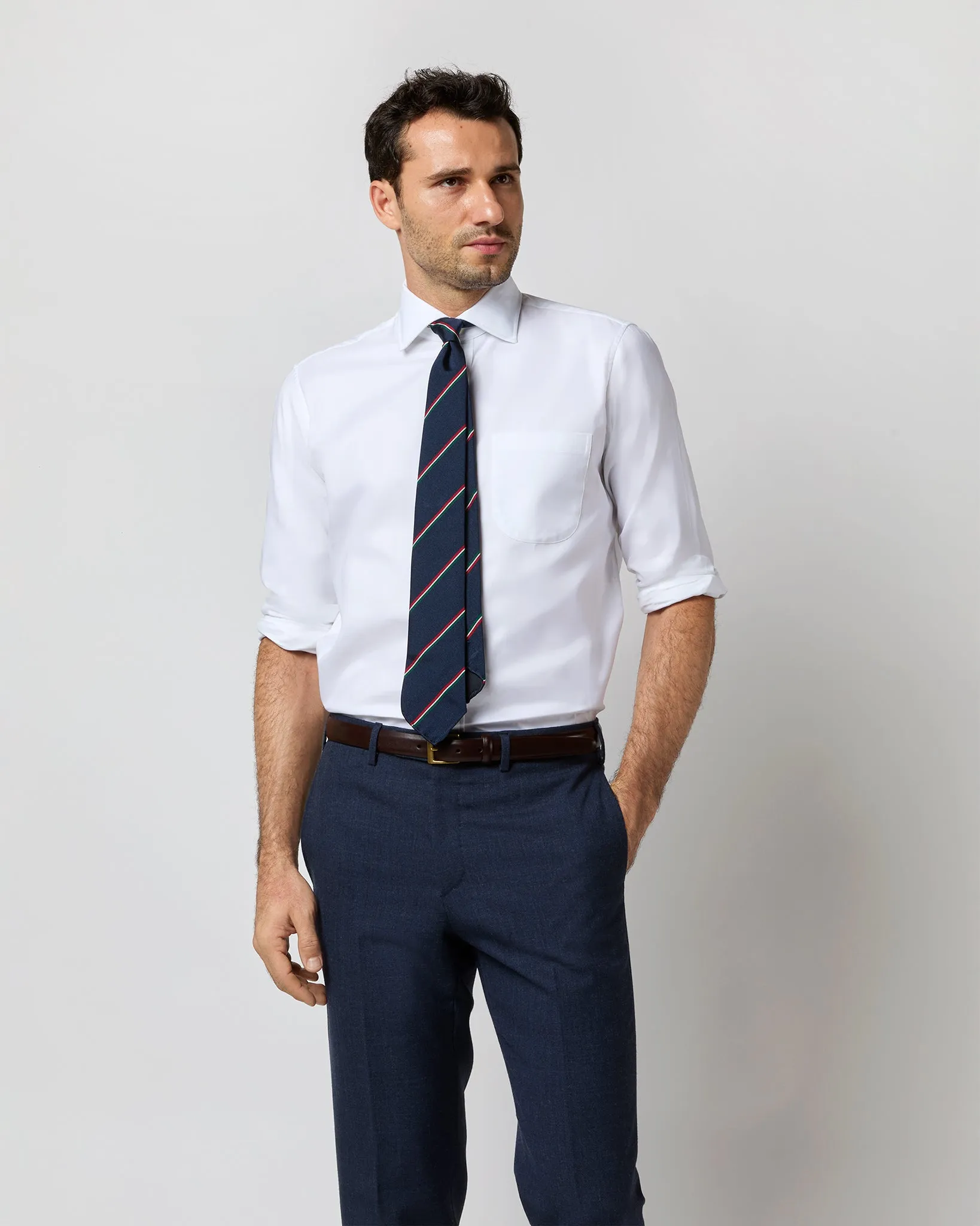 Spread Collar Dress Shirt in White Roxford sold by Mashburn product image thumbnail 2