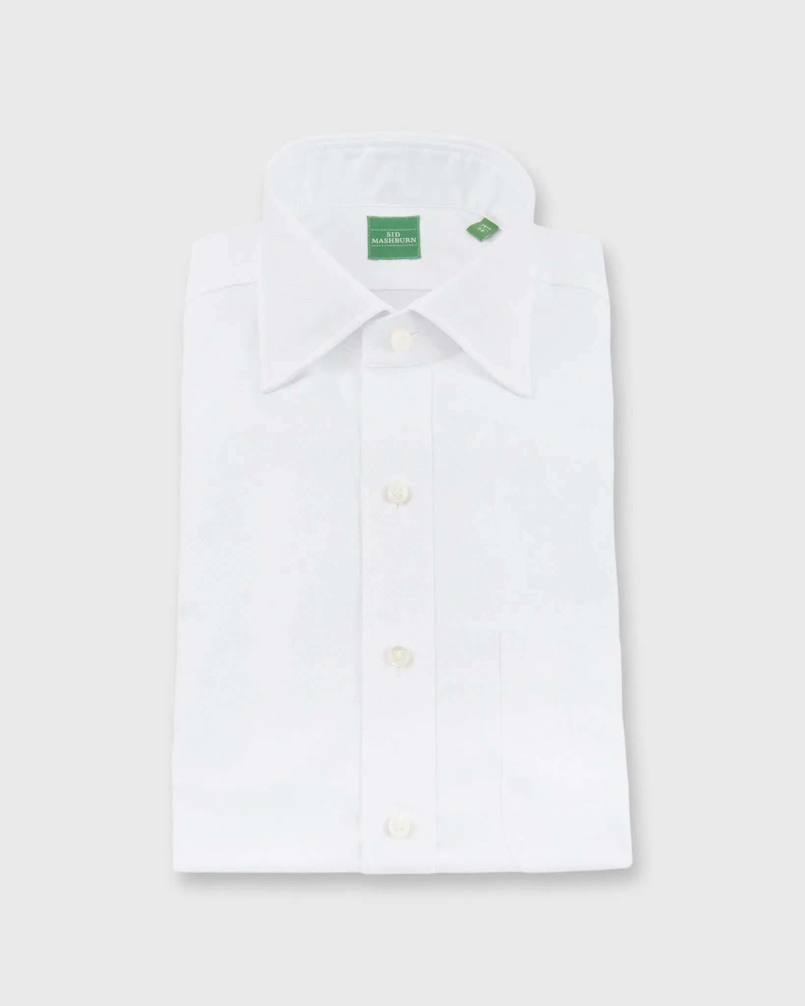 Spread Collar Dress Shirt in White Roxford sold by Mashburn
